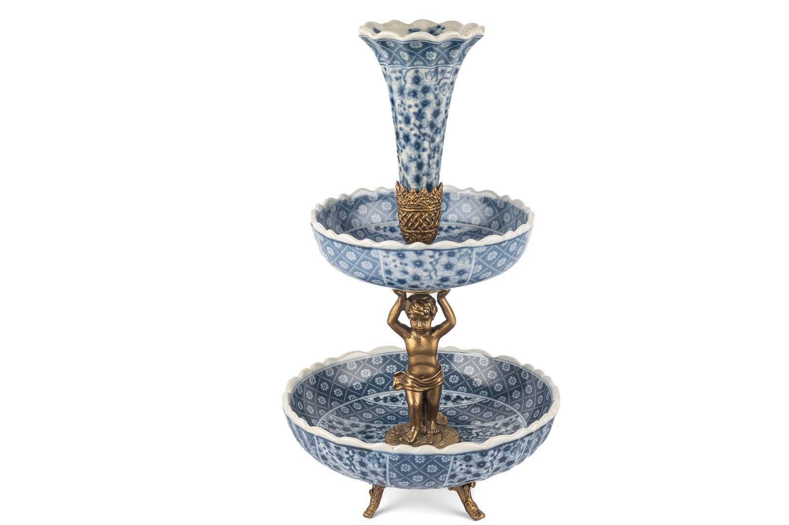 MİKASA BLUE BLANC 2 KATLI PORS DEKOR OBJE 21X2 CM
