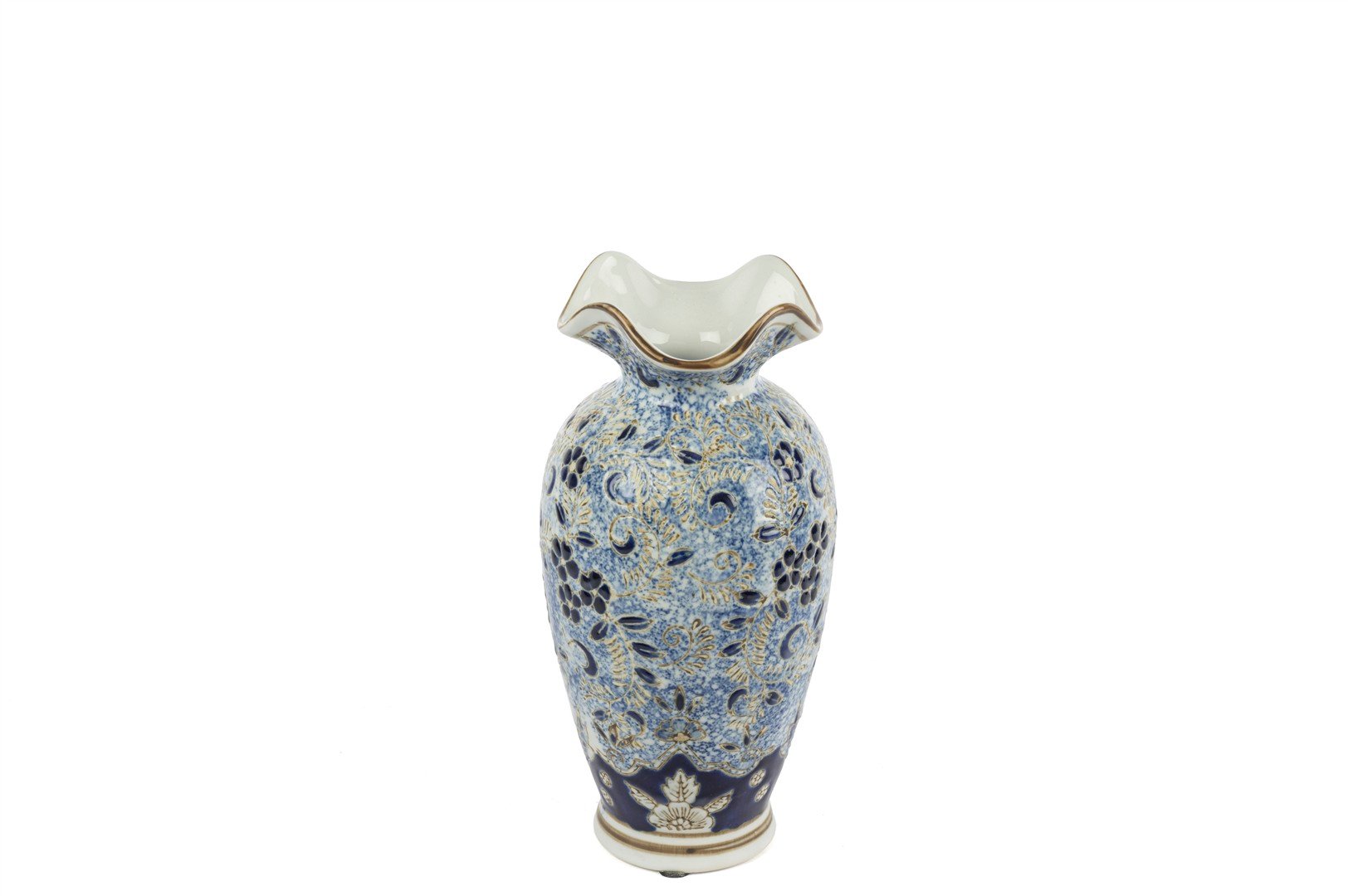 Mikasa Blue Blanc Dek Vazo 13x23cm
