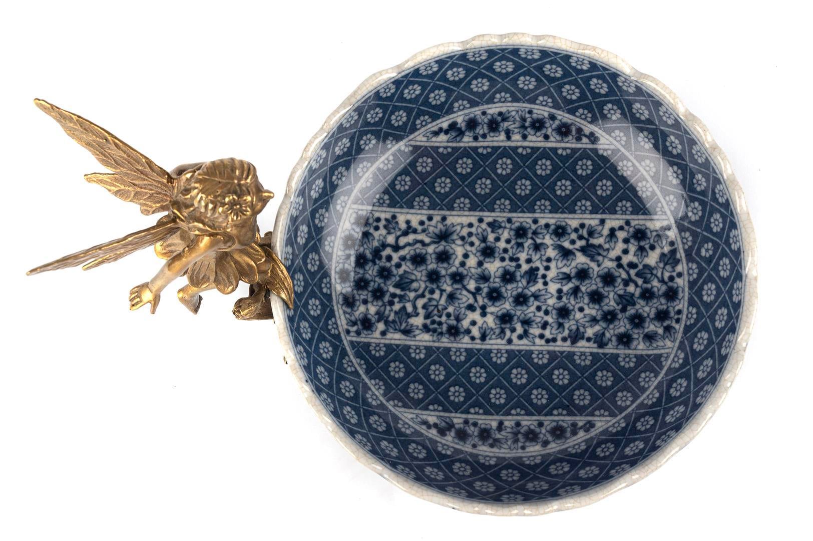 MİKASA BLUE BLANC GOLD PORS DEKORATİF TABAK 21X26X23 CM