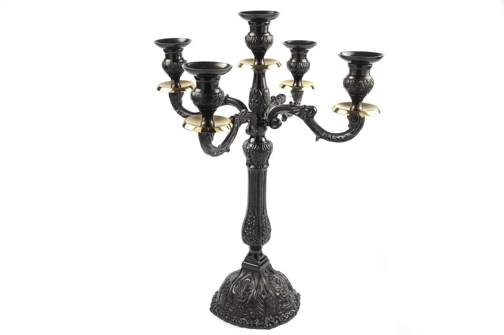 MİKASA BRONZ SİYAH 5 KOLLU ŞAMDAN 46X46X62CM