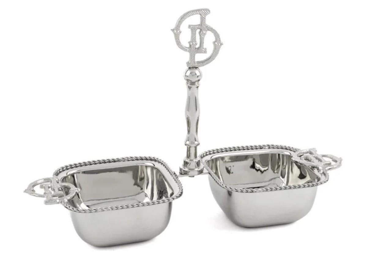 mikasa Darly Gümüş Metal 2li Çerezlik 31x11x21cm
