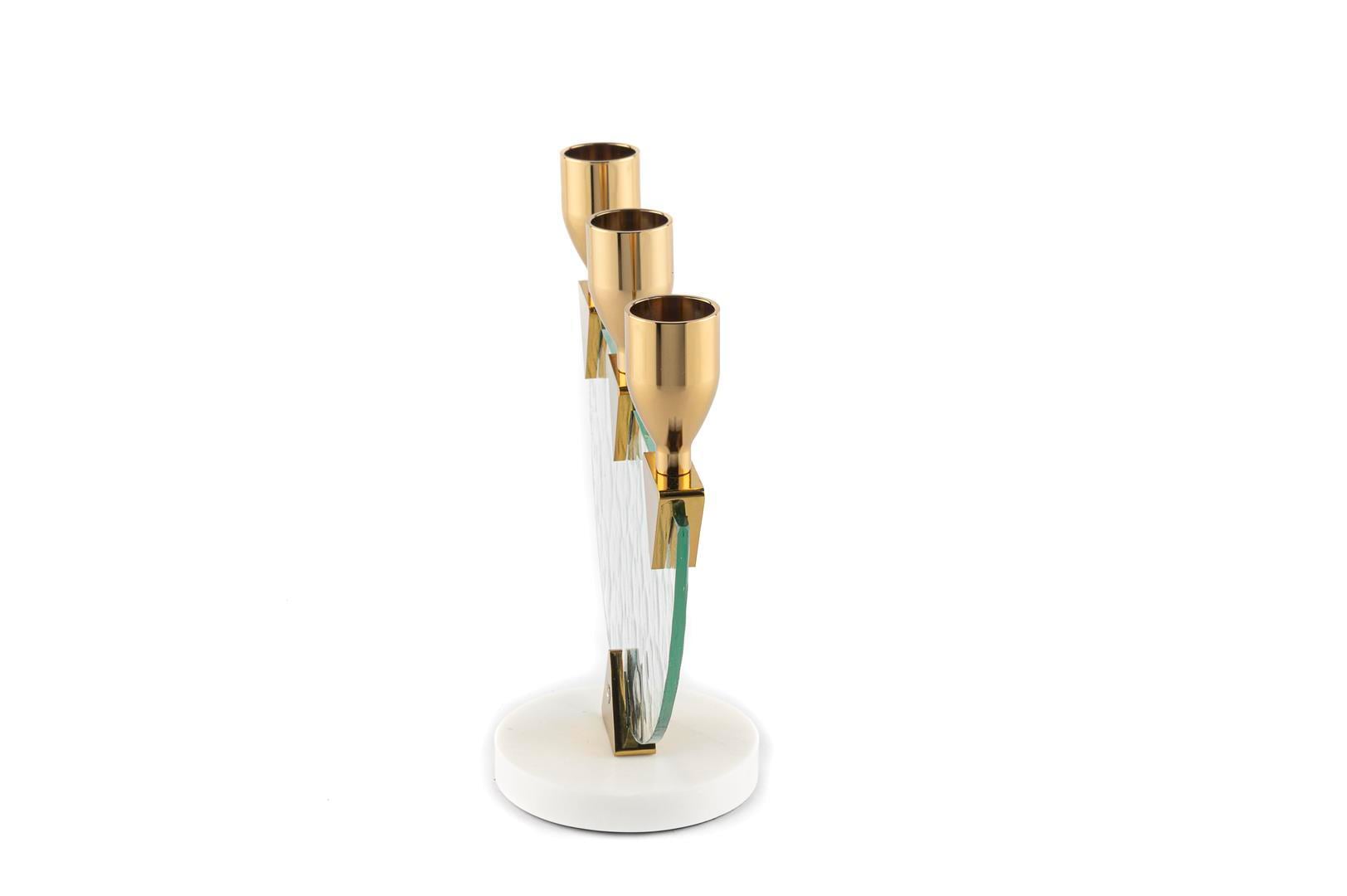 MİKASA Gold 3lü Cam Şamdan 20x8x17cm