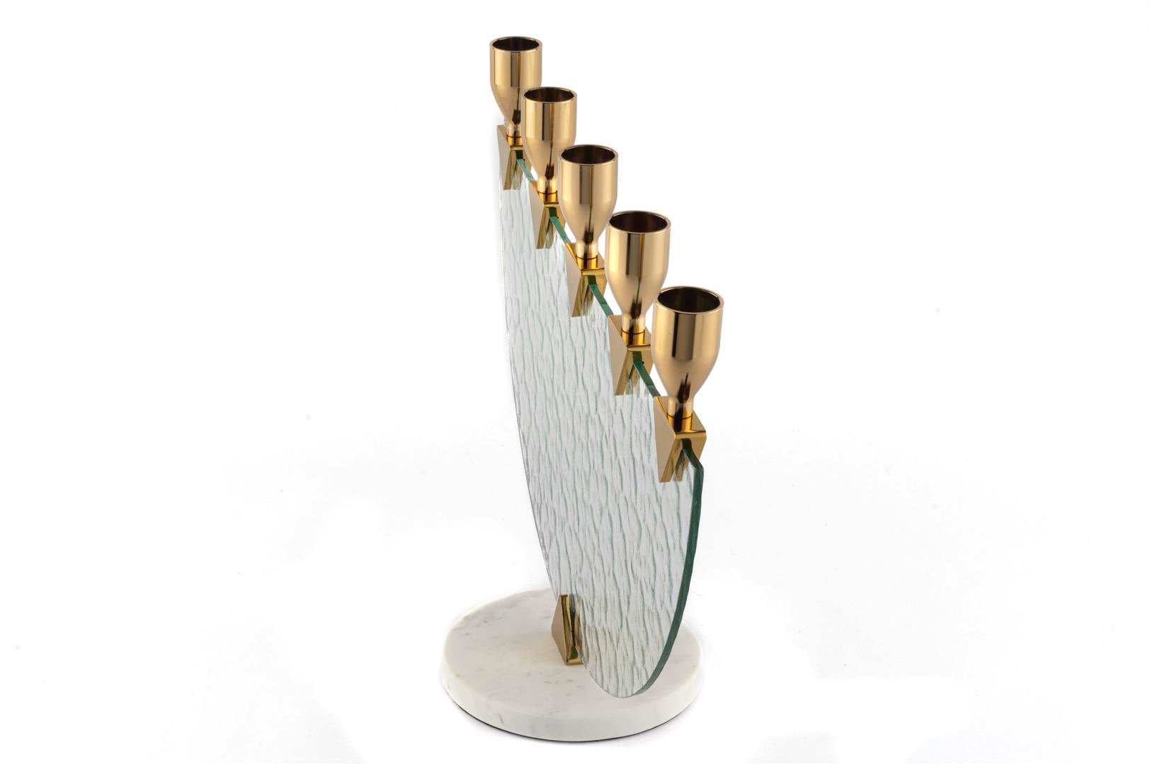 MİKASA Gold 5li Cam Şamdan 37x12x27cm