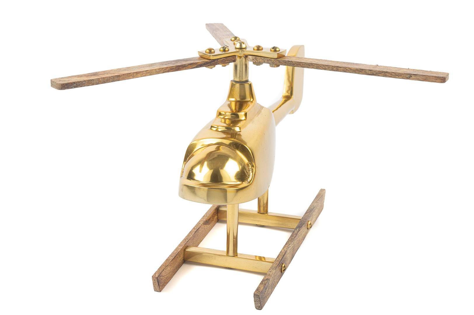 MİKASA Gold Ahşap Dekoratif Helikopter 32x16cm