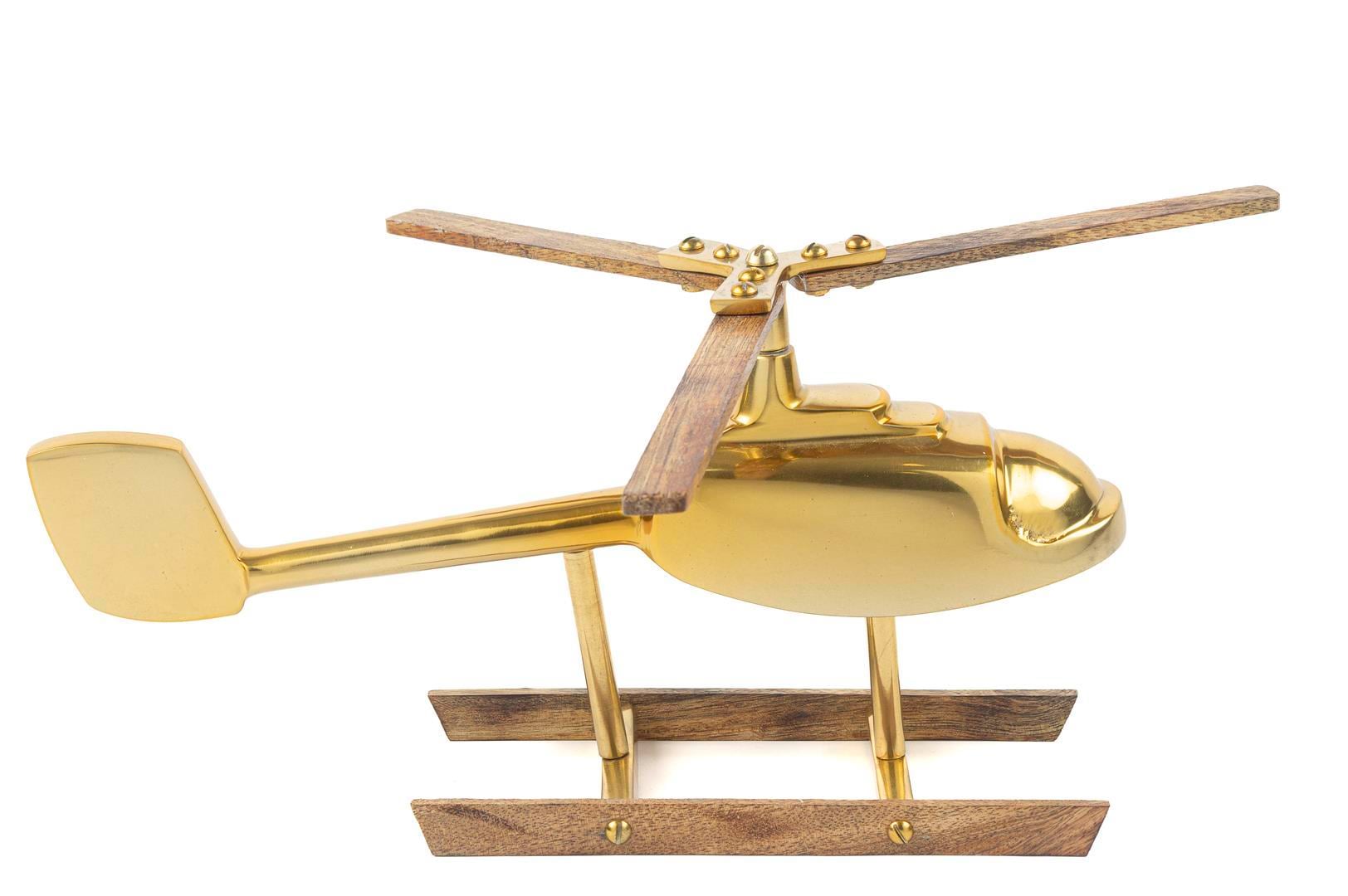 MİKASA Gold Ahşap Dekoratif Helikopter 32x16cm
