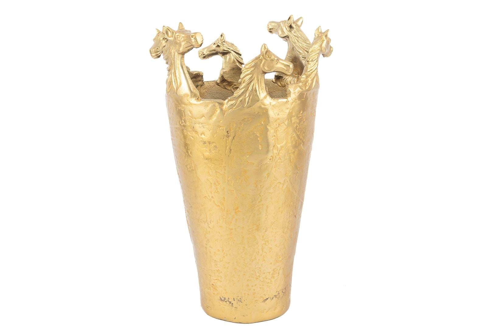 Mikasa Gold At Dekorlu Metal Vazo 25x43cm