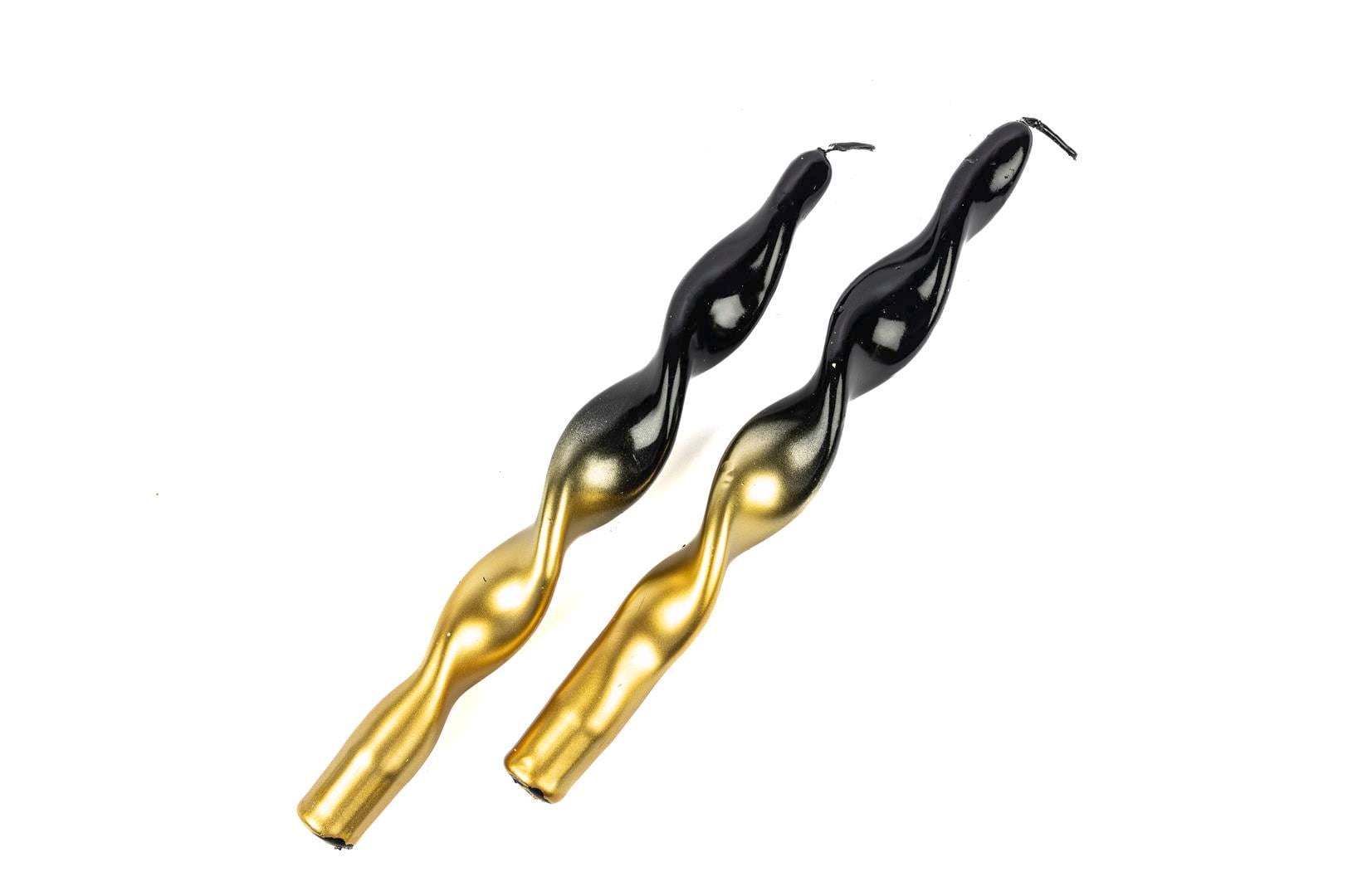 MİKASA GOLD SİYAH 2 Lİ MUM 25 CM
