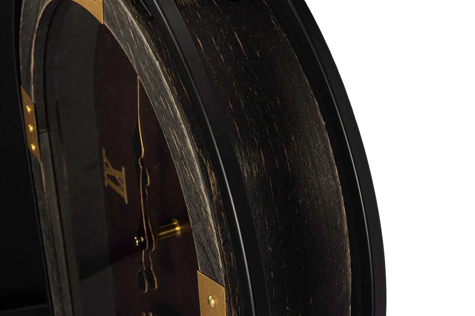 MİKASA GOLD SİYAH AHŞAP OVAL DUVAR SAATİ 41x102cm