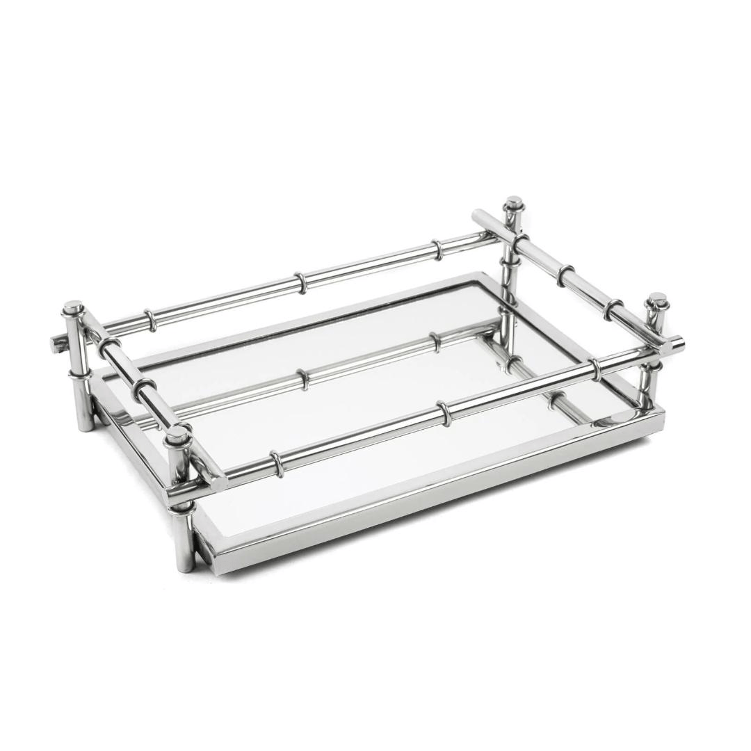 Mikasa Gümüş Metal Dik Aynalı Tepsi 40x25x10cm