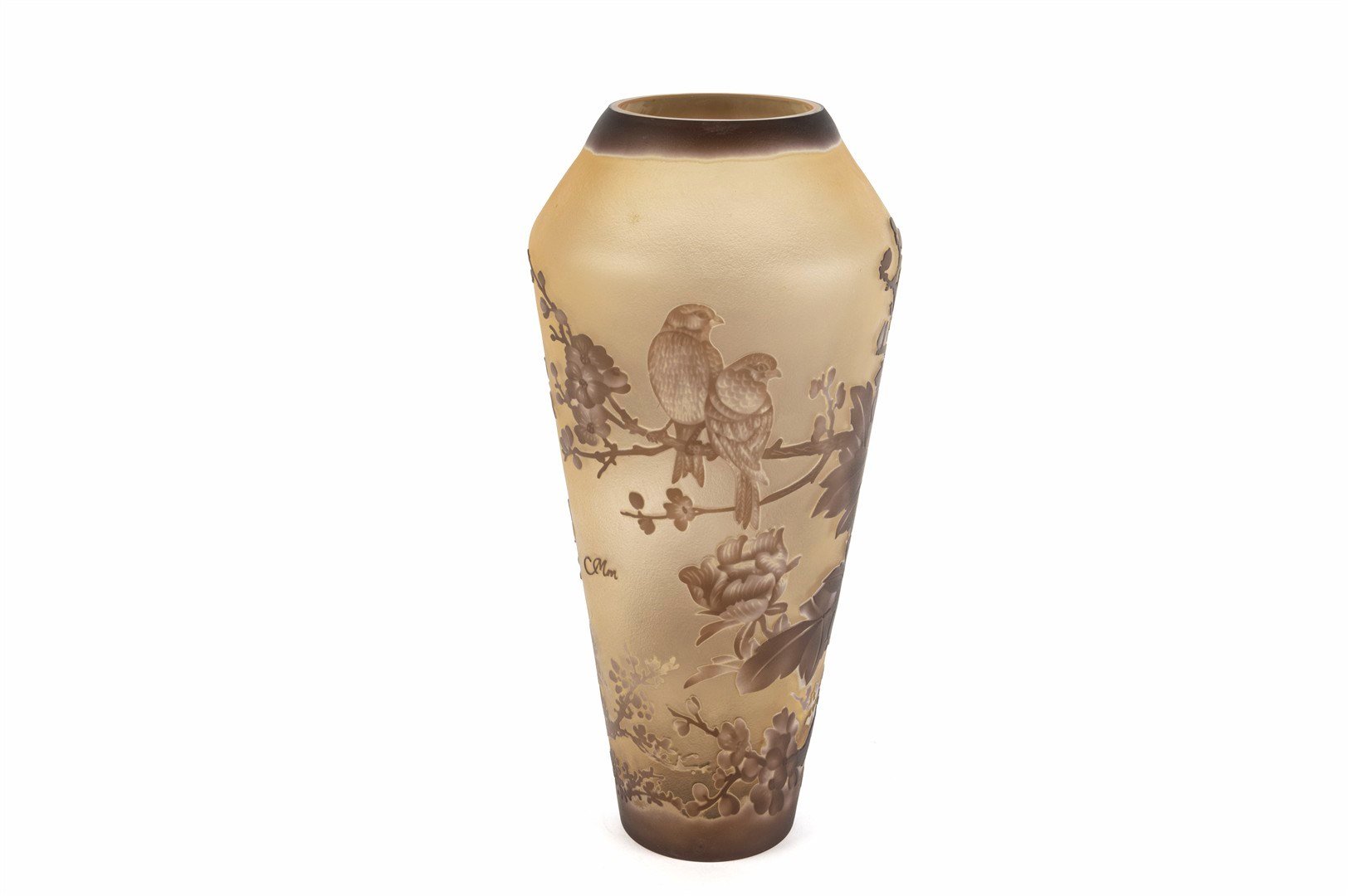 Mikasa Kahverengi Çiçekli Amber Vazo 45Cm