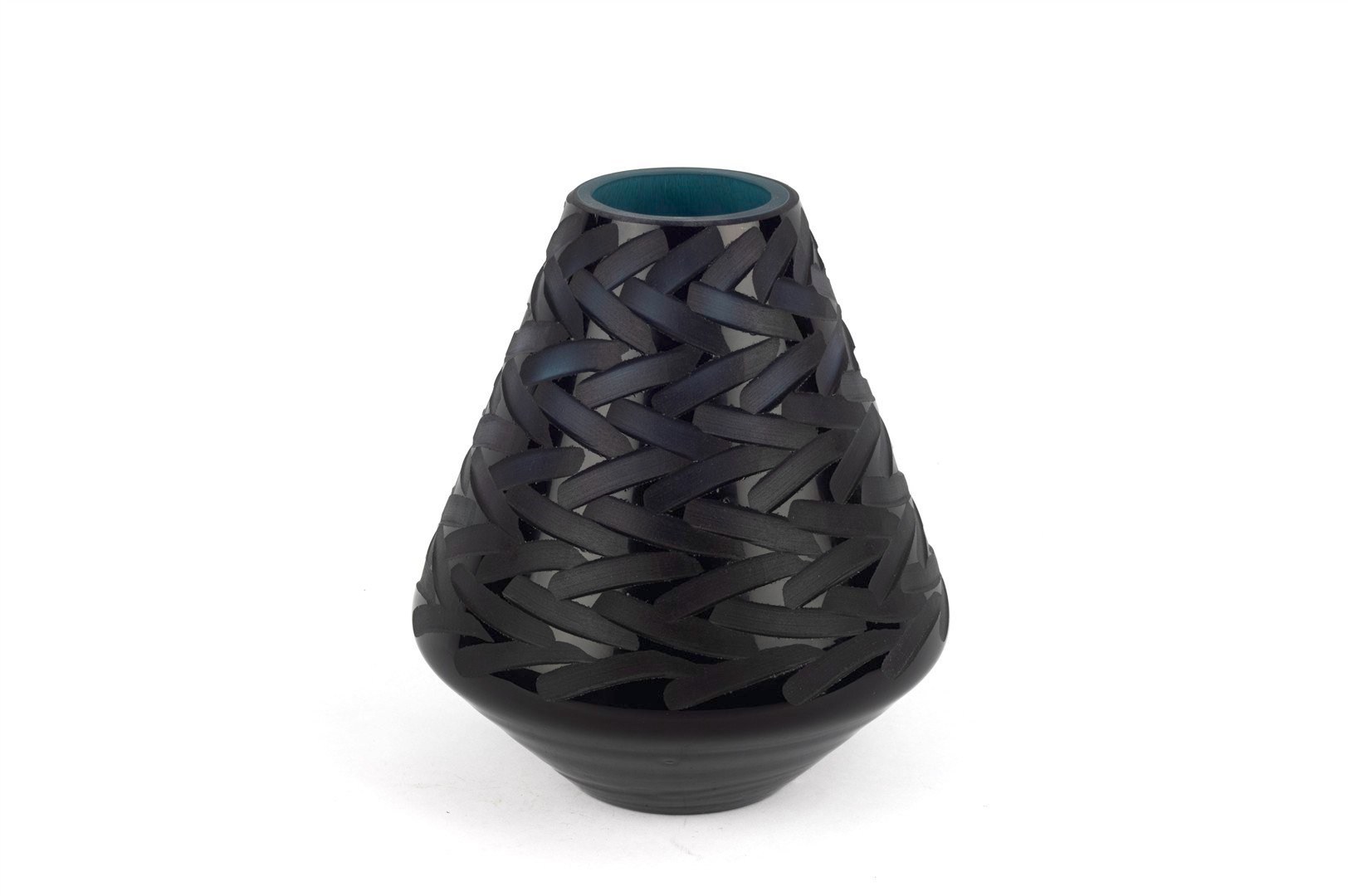 Mikasa Koyu Mavi Buzlu Cam Vazo 21x26cm