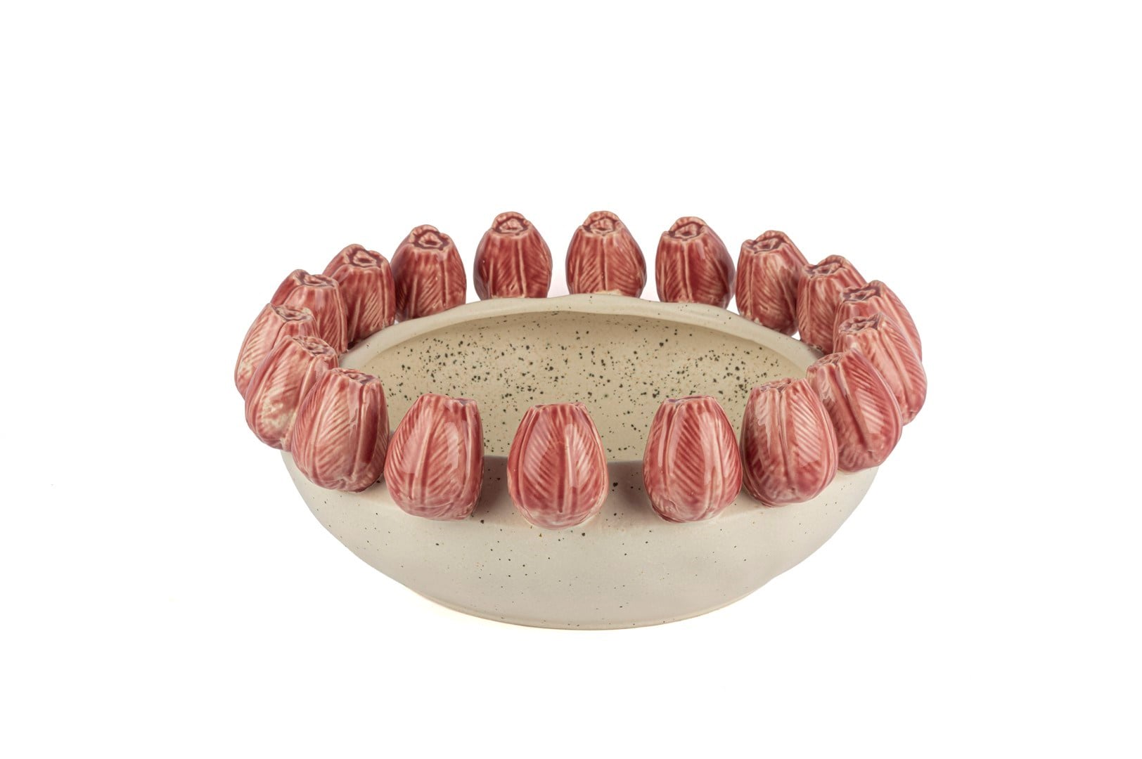 Mikasa Krem Pembe Lale Kabartmalı Dek Kase 34x13cm