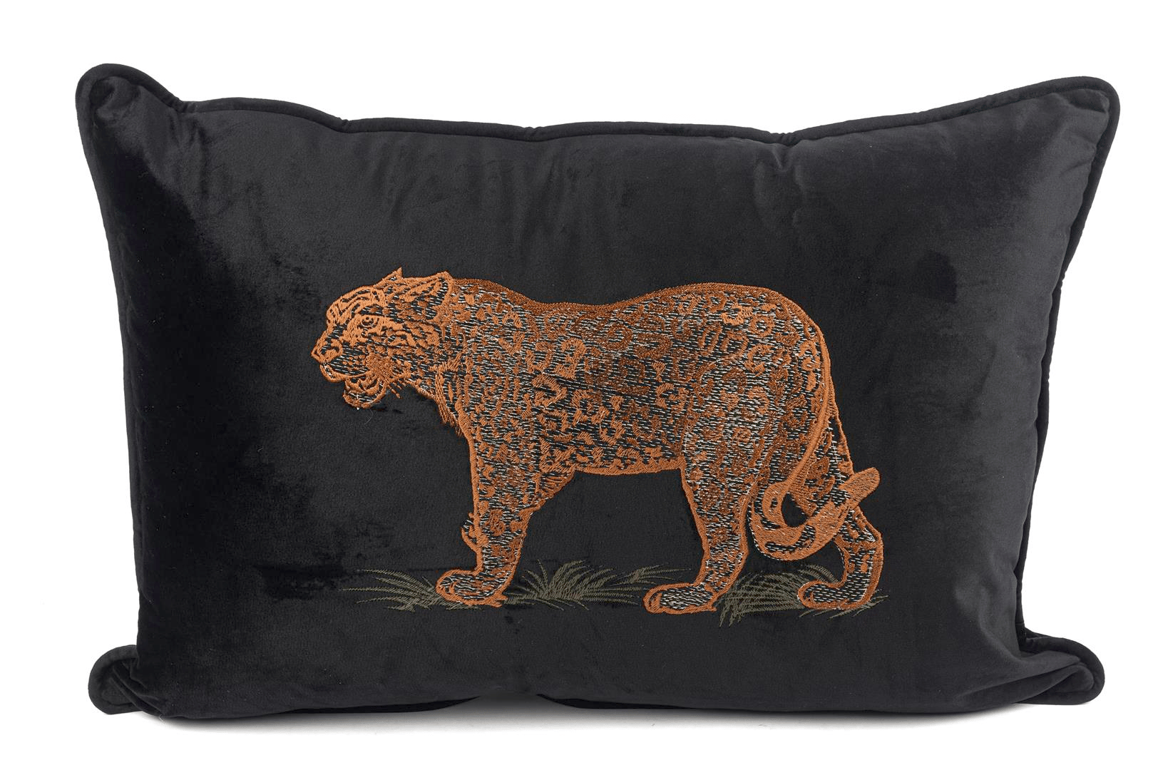 Mikasa Leopar Nakışlı Siyah Yastık 40x60