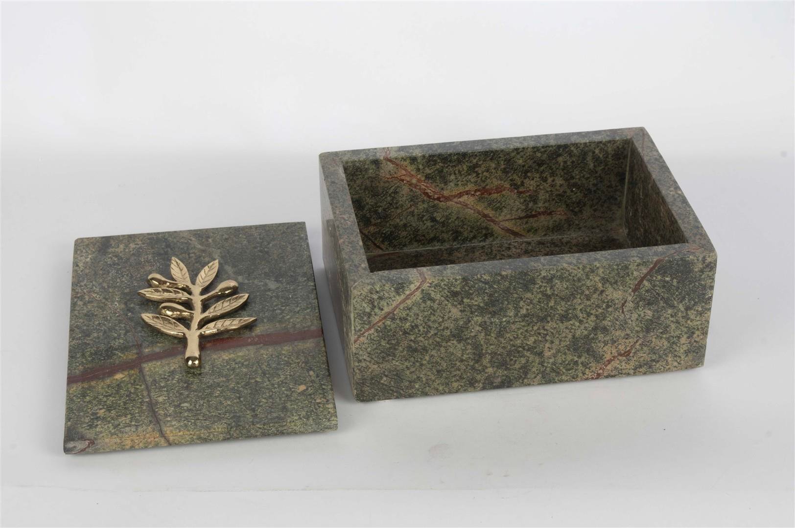 MİKASA MERMER GOLD YAPRAKLI DEK.KUTU 18X13X8CM