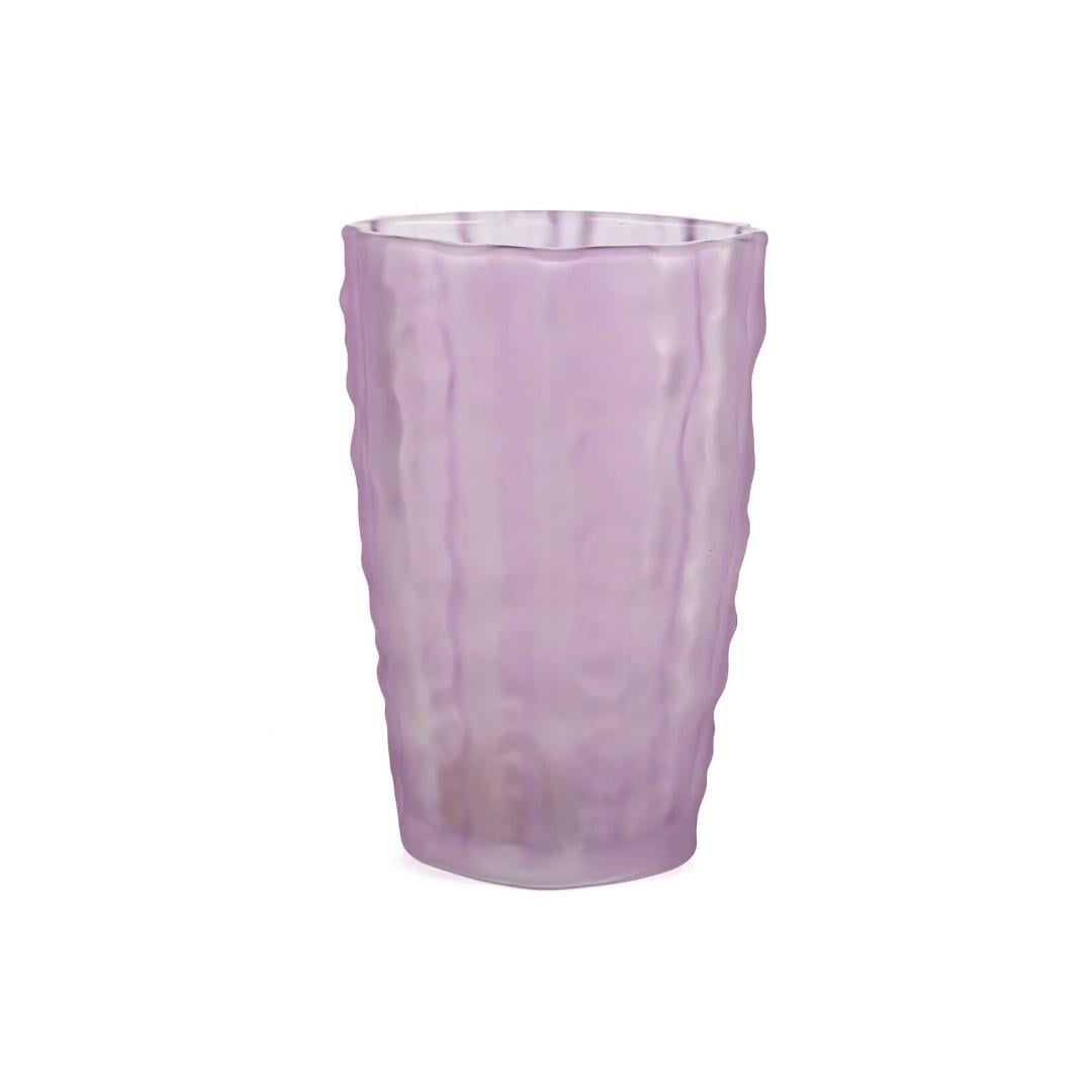 MİKASA Mor Buzlu Cam Vazo 18x13x29cm