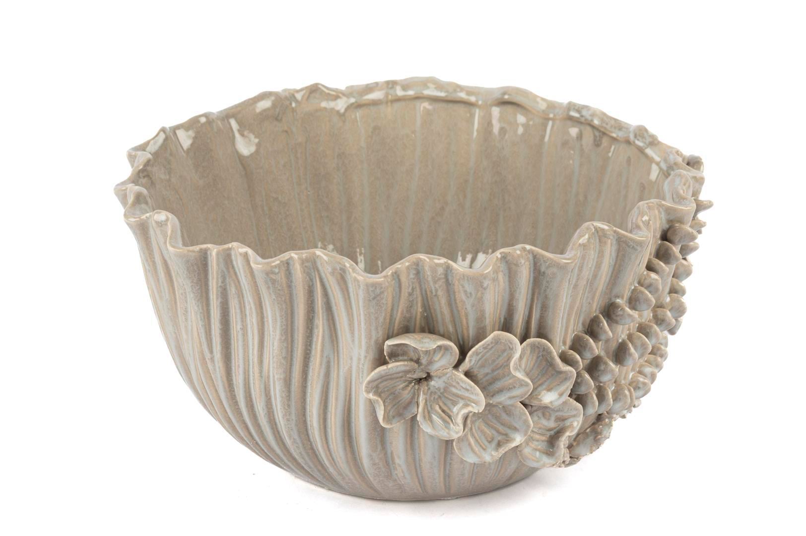 MİKASA ORKİDE ÇİÇEKLİ KREM SERAMİK VAZO14*27 CM