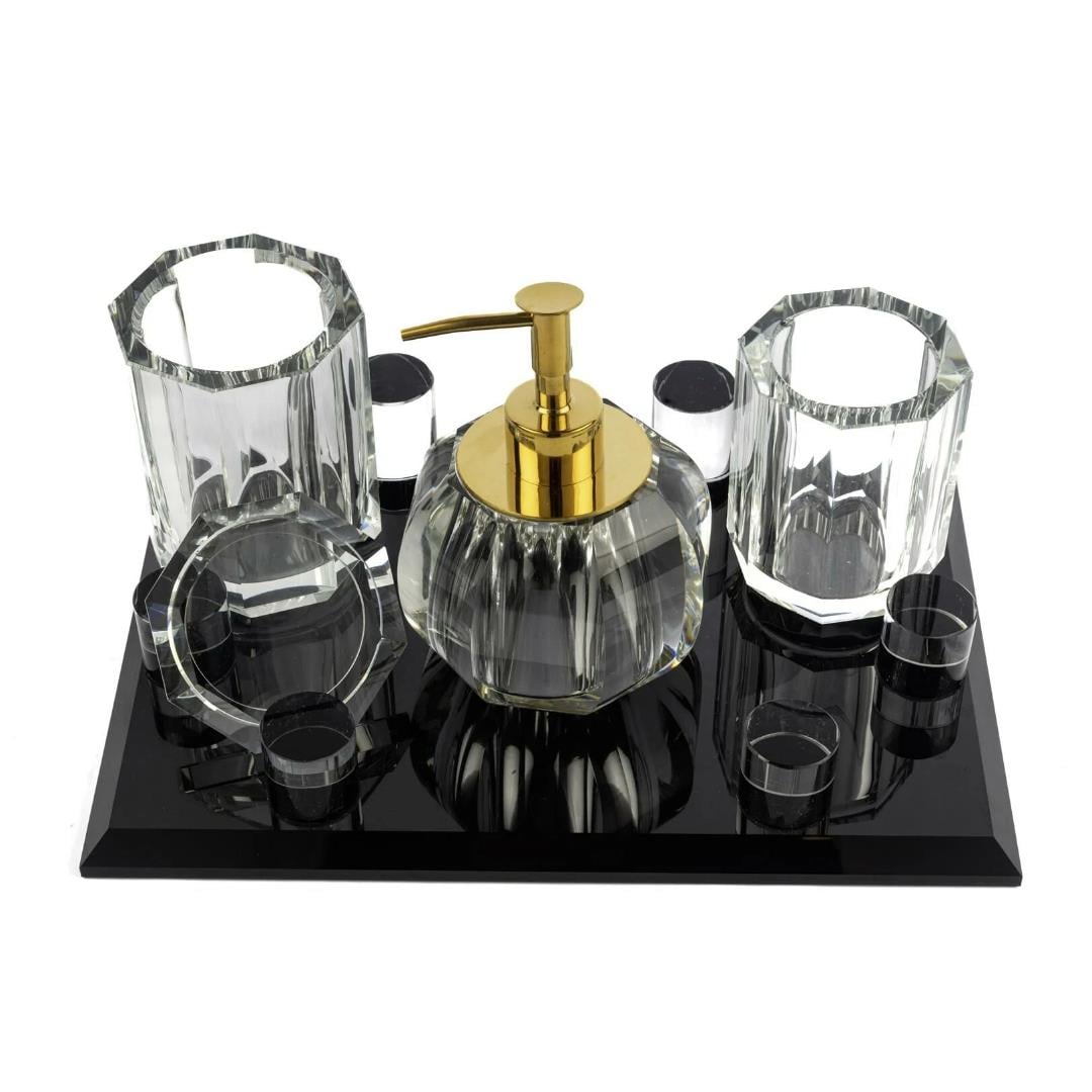 MİKASA SİYAH CLEAR 4 PRC.BANYO SETİ 30*21 CM