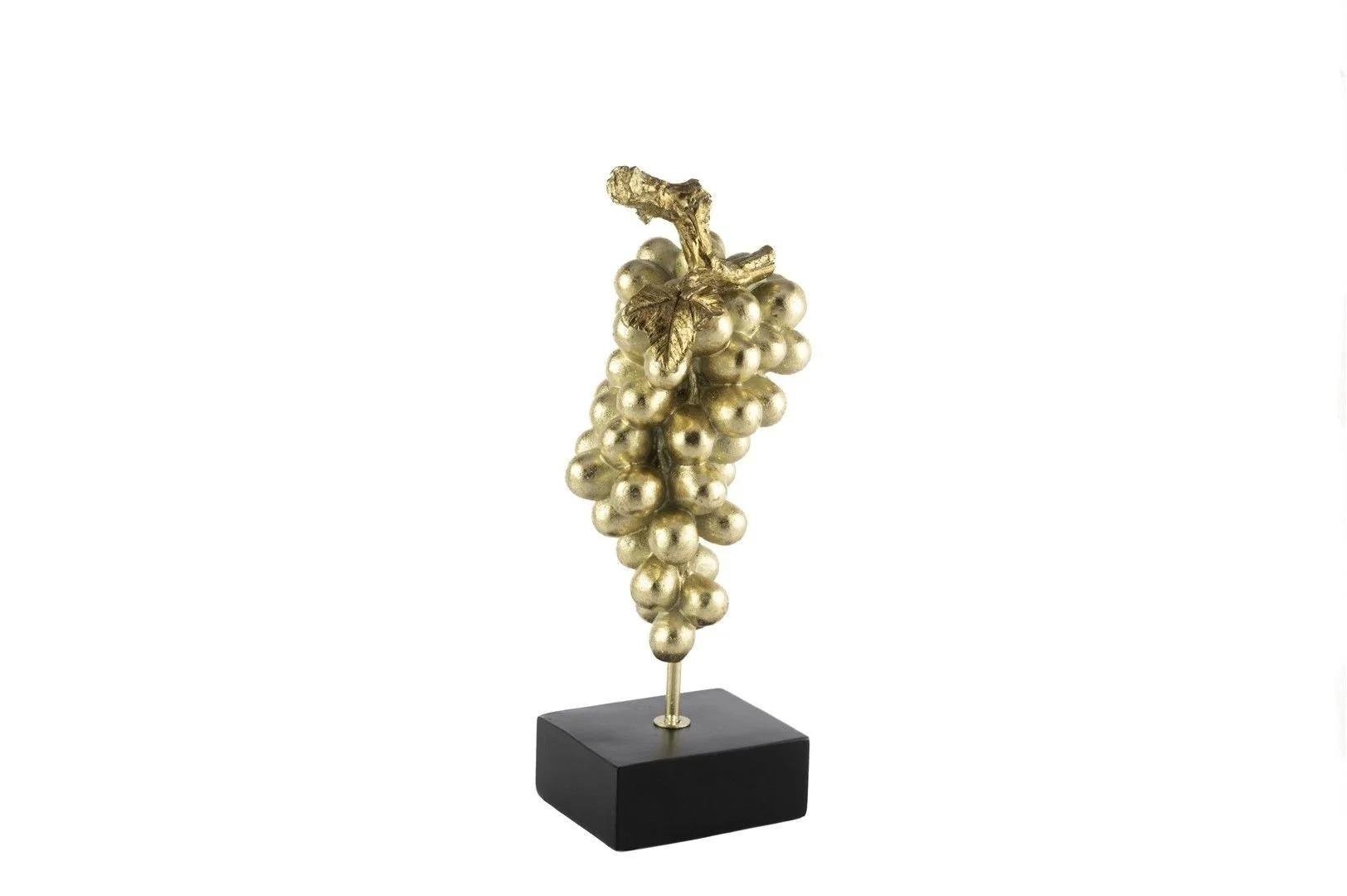 MİKASA Siyah Kaideli Gold Üzüm Resin Dekor 14x13x36cm