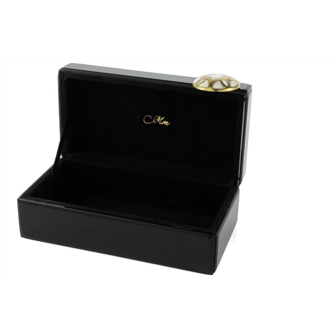 MİKASA Siyah sedefli Cam Kutu 21x12x8cm