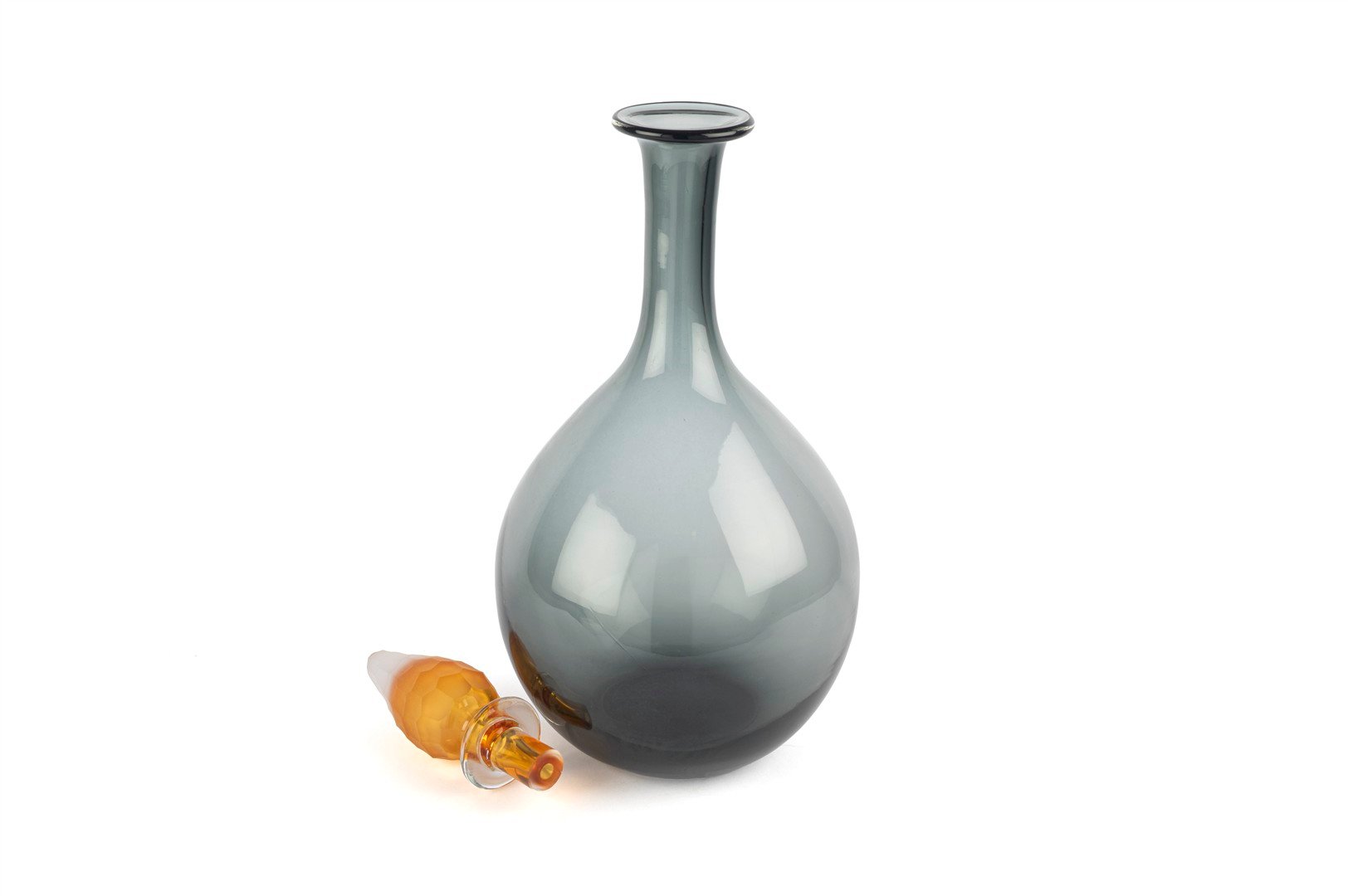 Mikasa Virella Amber Cam Kapaklı Gri Vazo 21x52cm