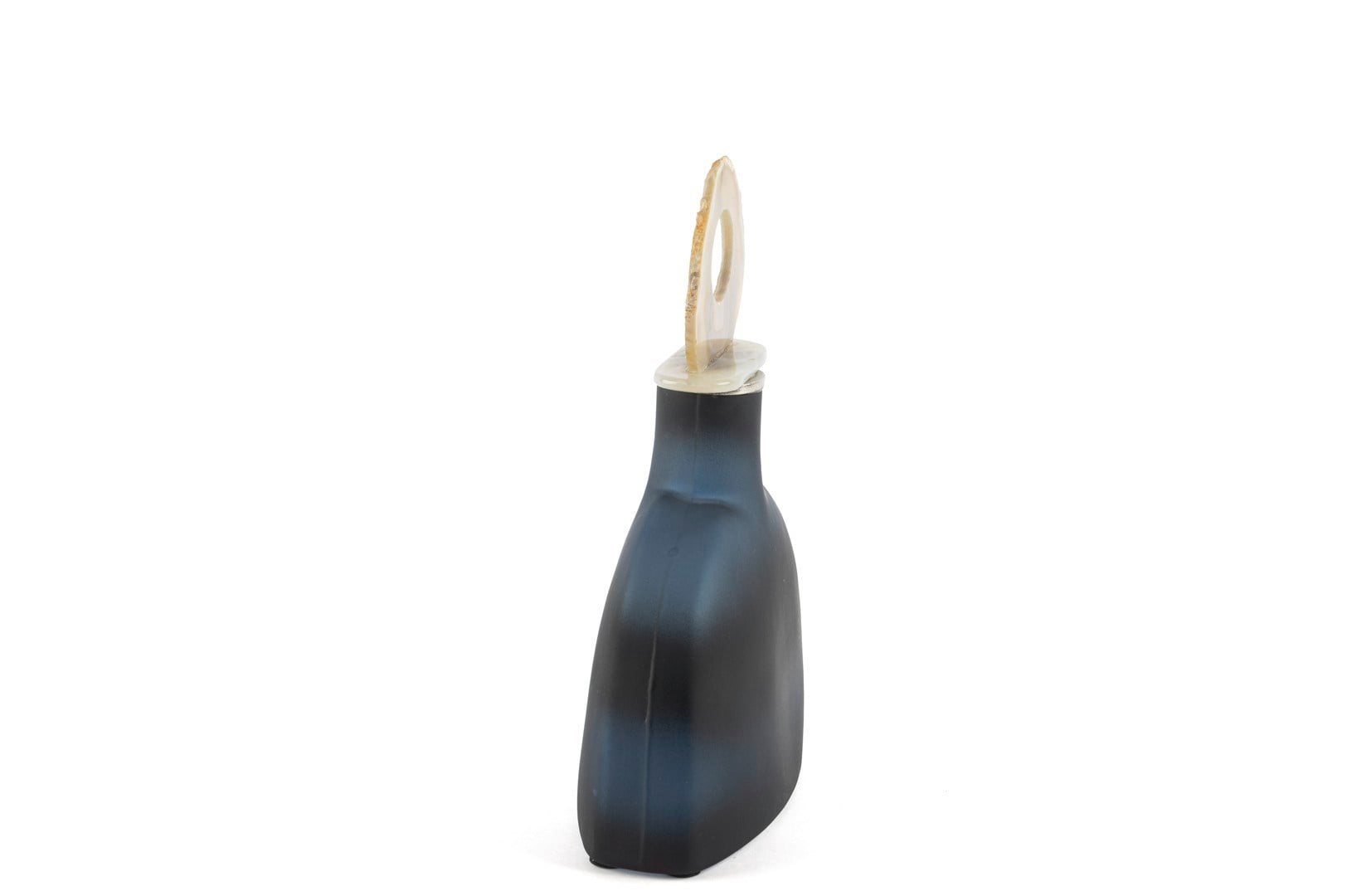 Mikasa Zeolit Taşlı Lacivert Cam Dek Obje 12x5x30cm