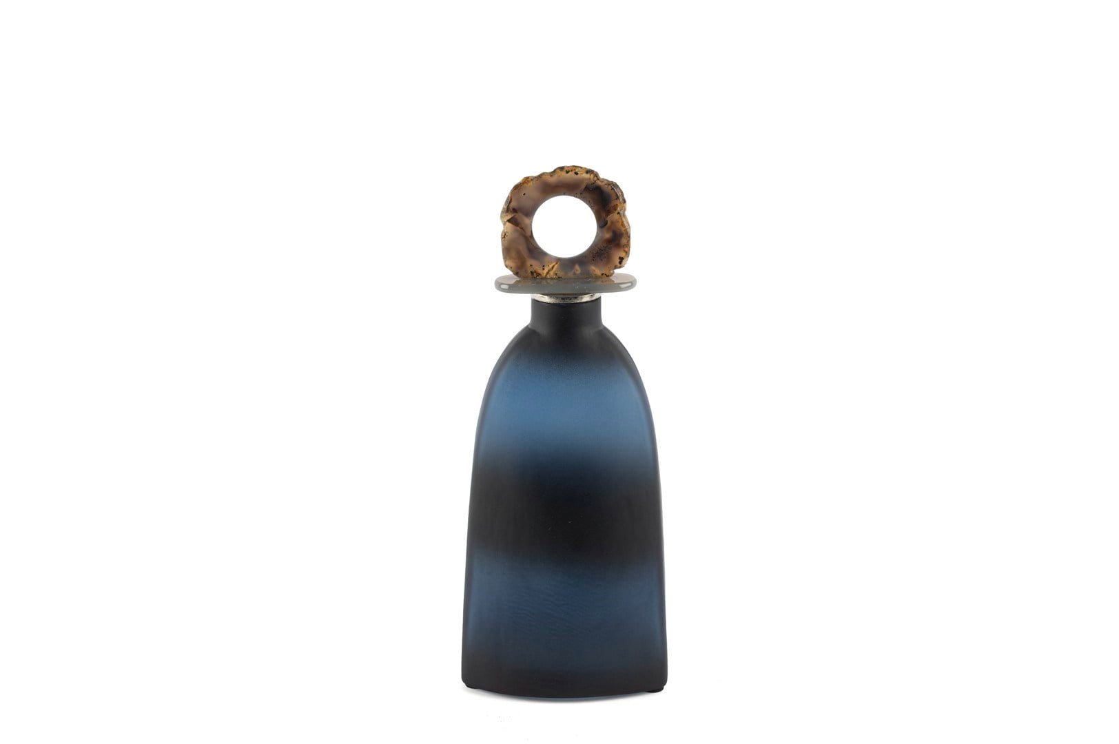 Mikasa Zeolit Taşlı Lacivert Cam Dek Obje 12x5x37cm