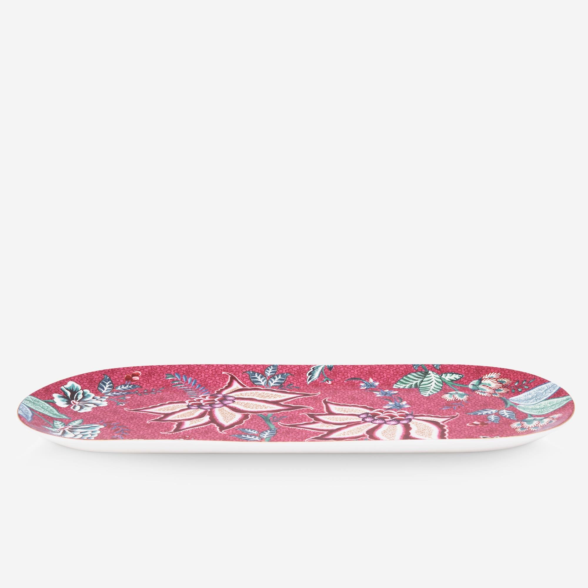 PIP STUDIO FLOWER FESTİVAL KIRMIZI OVAL KEK SERVİS TABAĞI 33 CM
