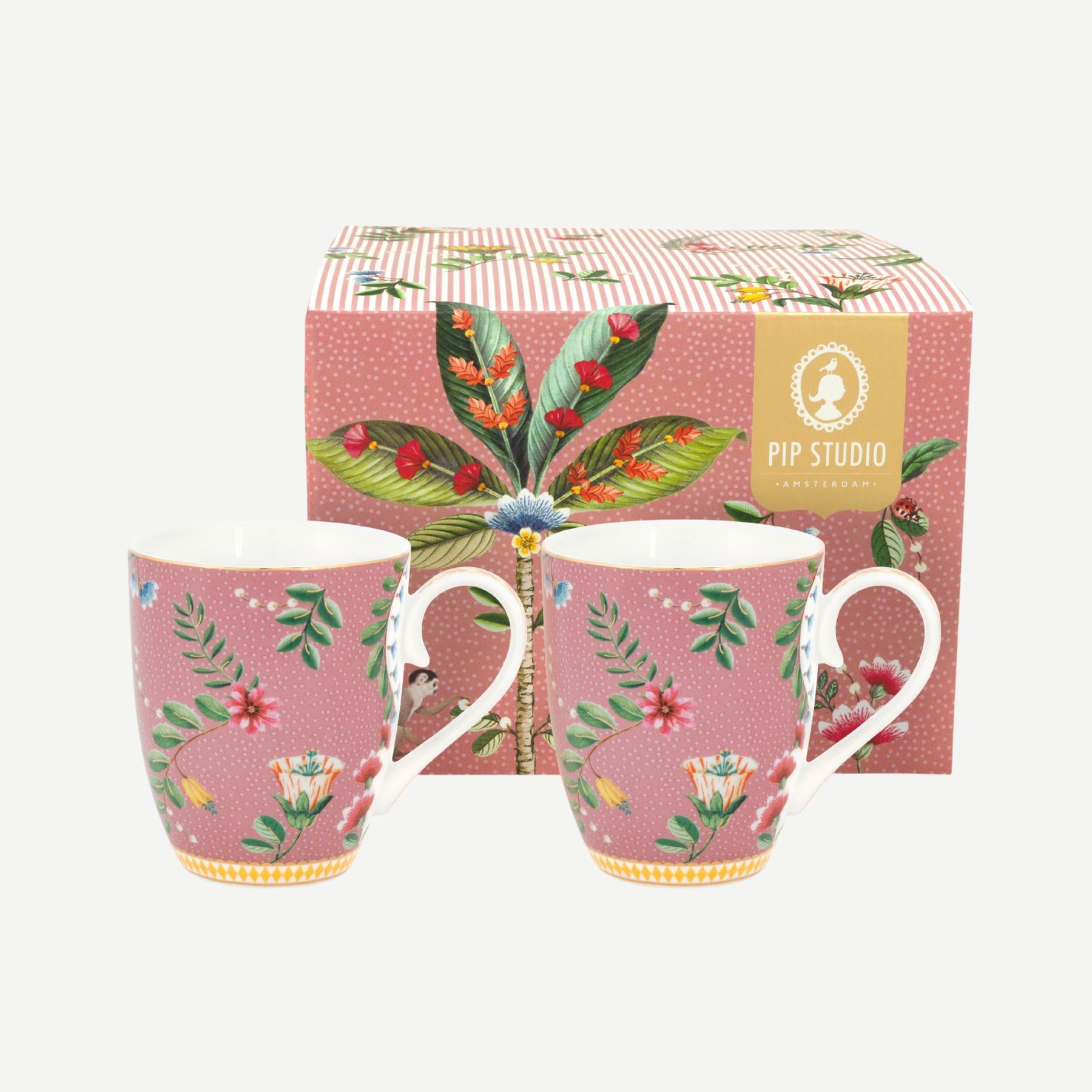 PIP STUDIO LA MAJORELLE İKİLİ PEMBE BÜYÜK MUG SETİ 350 ML.