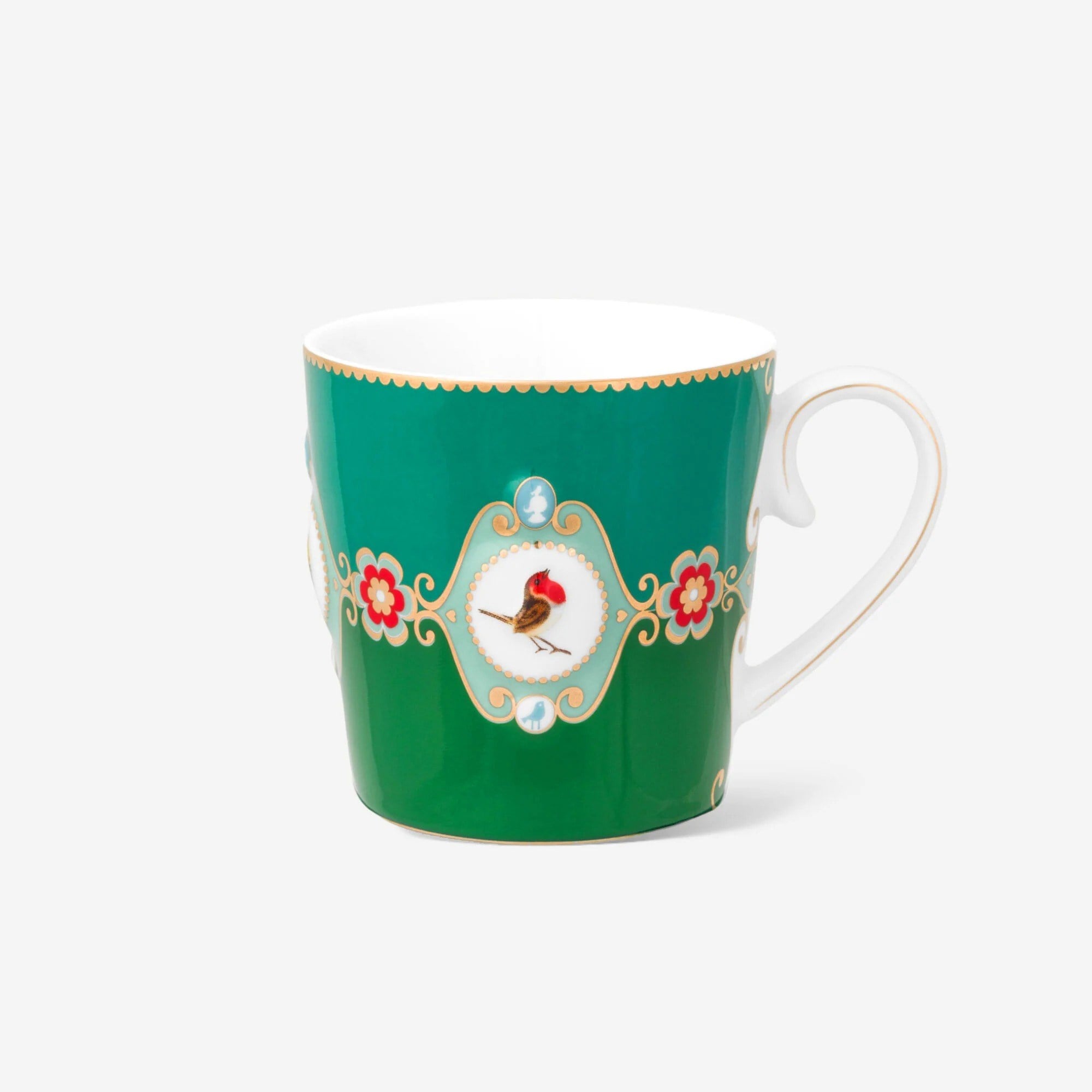 Pıp Studıo Love Birds Yeşil Renkli Madalyon Desenli Mug 250 Ml