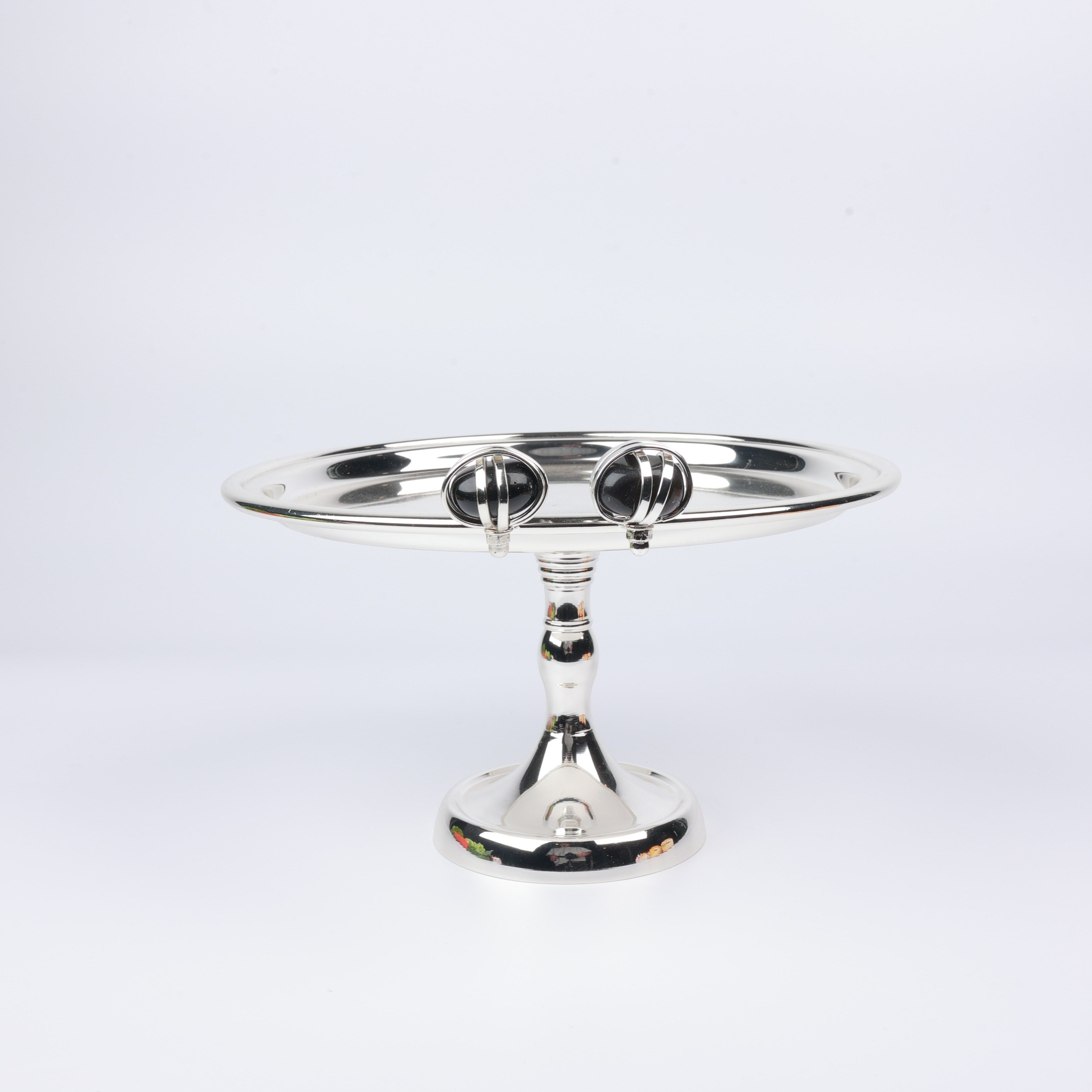 Select Dt Cake Stand 24X14 Cm Beyaz-Siyah Taş