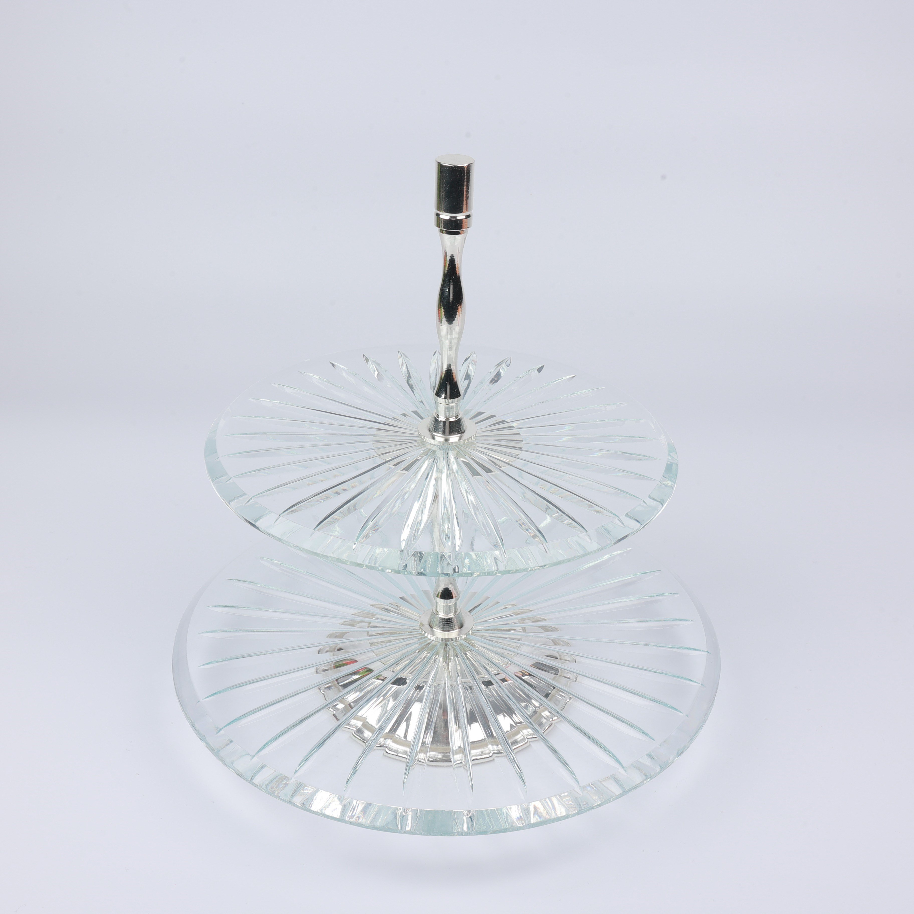 Select Gumus Yuv.2 Katlı Cam Pastalık 20 Cm 25 Cm