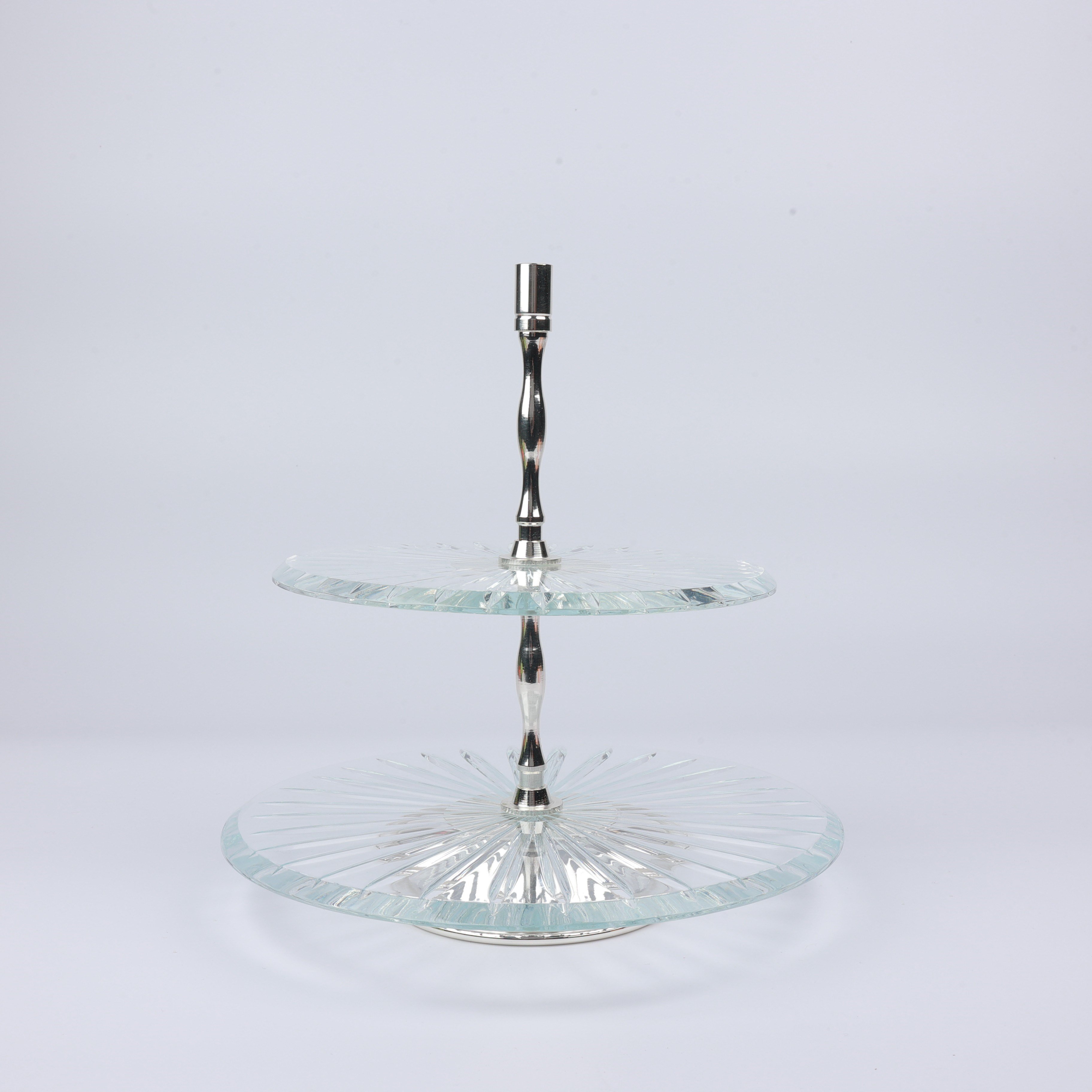 Select Gumus Yuv.2 Katlı Cam Pastalık 20 Cm 25 Cm