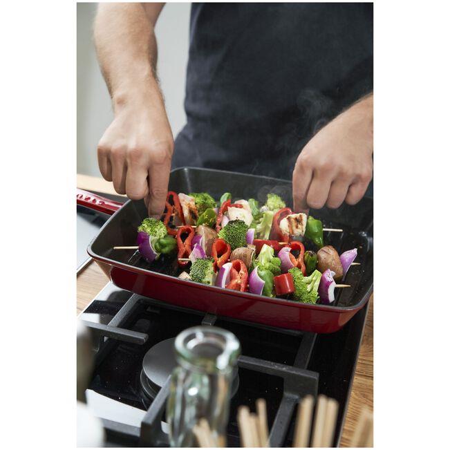 STAUB 405011100 IZGARA TAVA 26CM KIRMIZI
