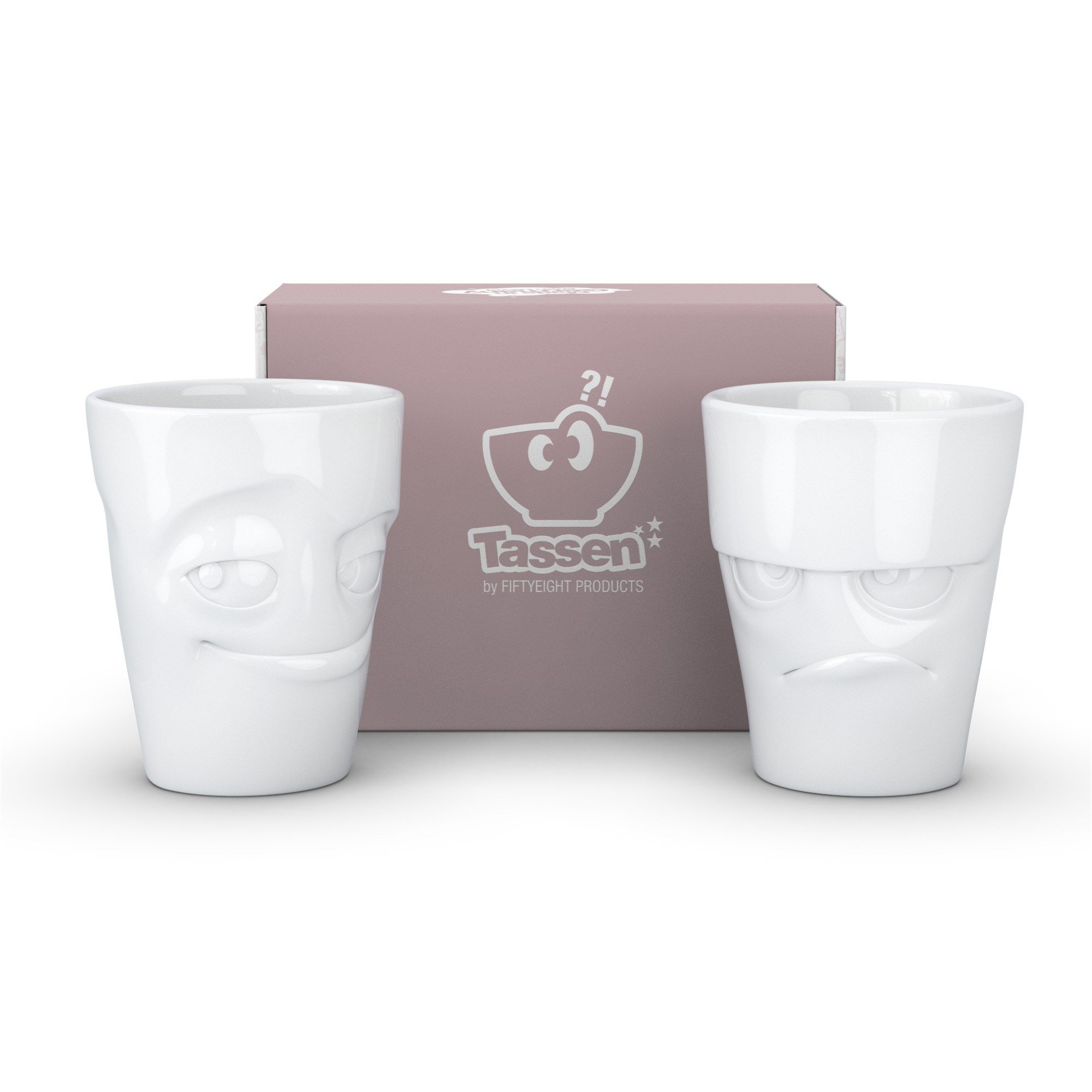 Tassen Grumpy & Impish- Beyaz İkili Bardak Seti, 350 Ml