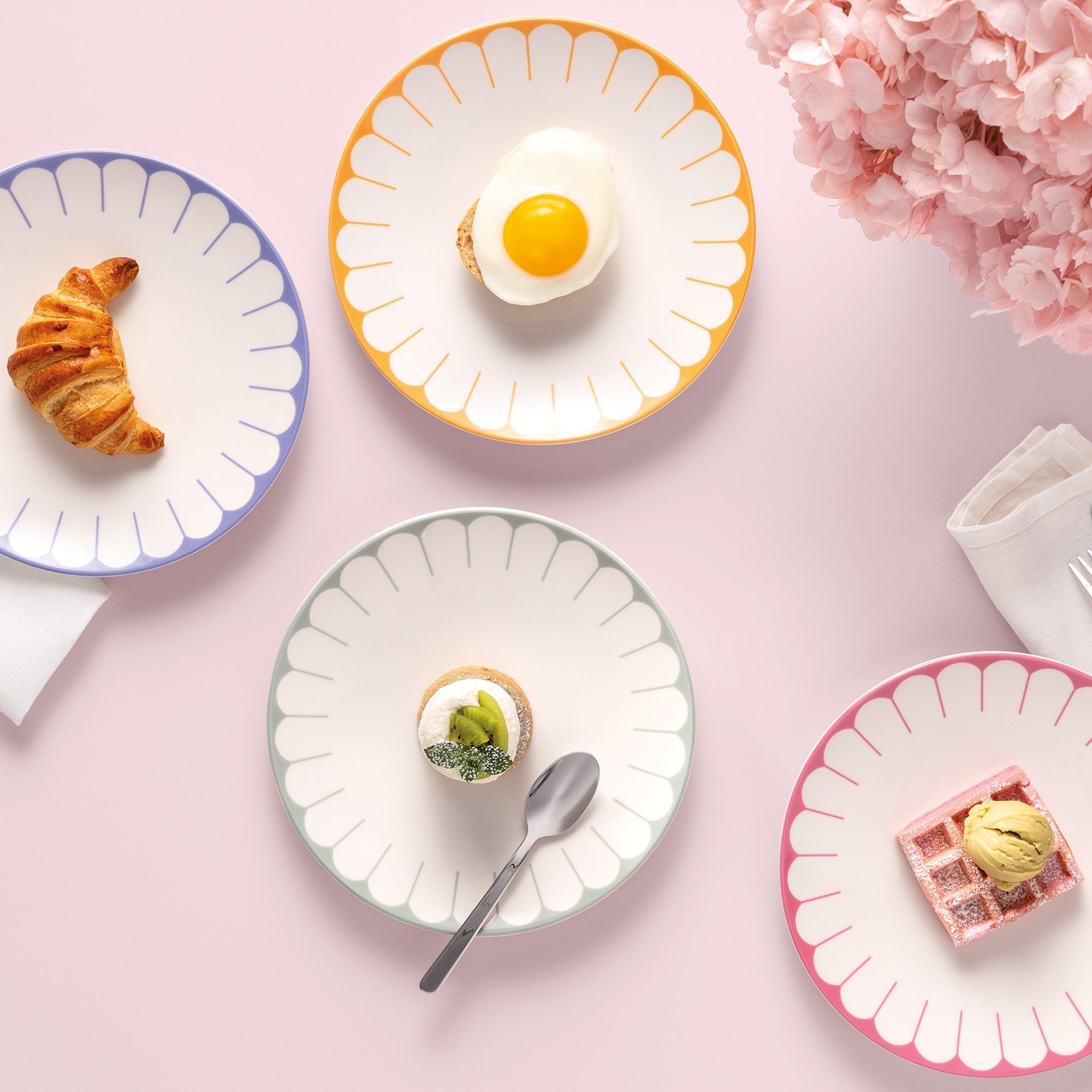 Vb Fleur Bleu - Pasta Tabagı, 21 Cm, Mavı