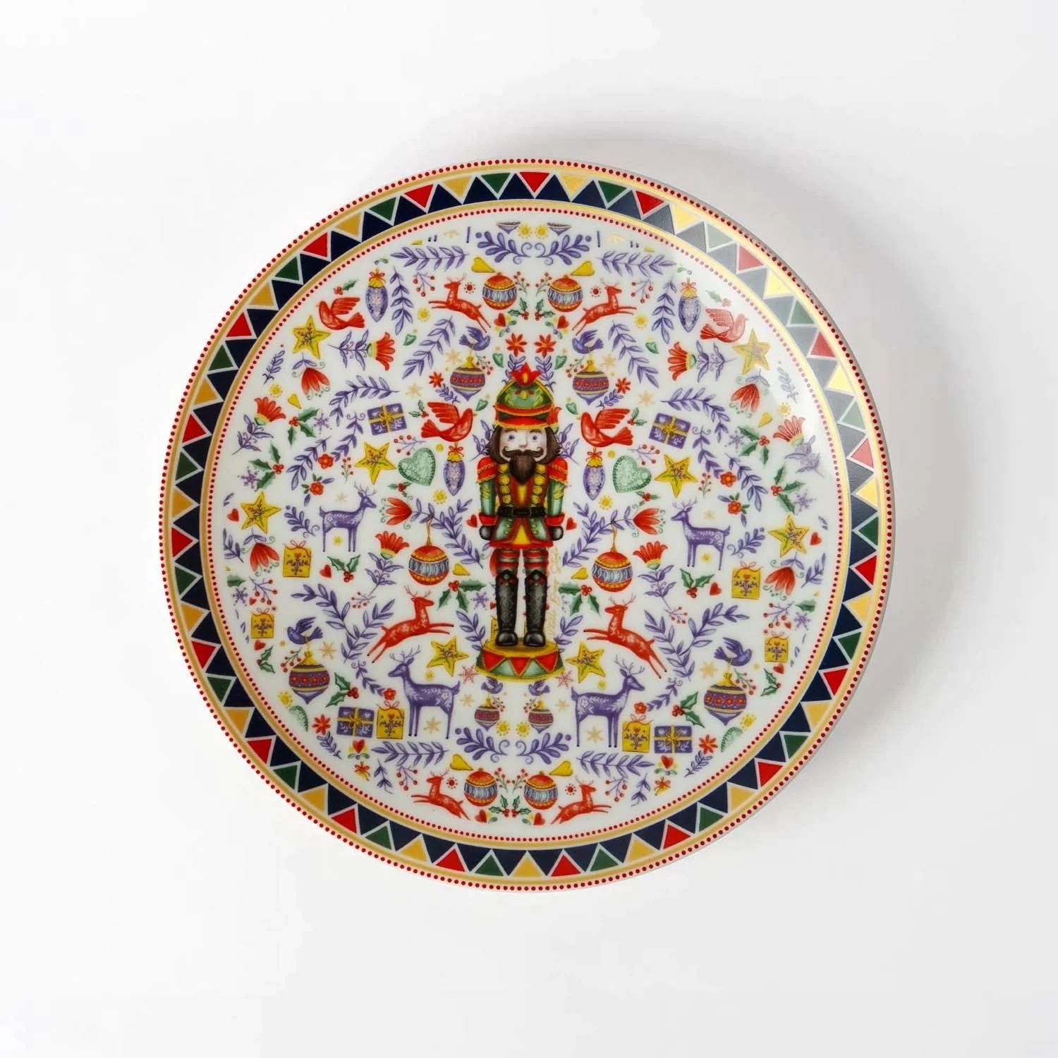 VİTELLİ NUTCRACKER BEYAZ & YEŞİL 20 CM PORSELEN TABAK