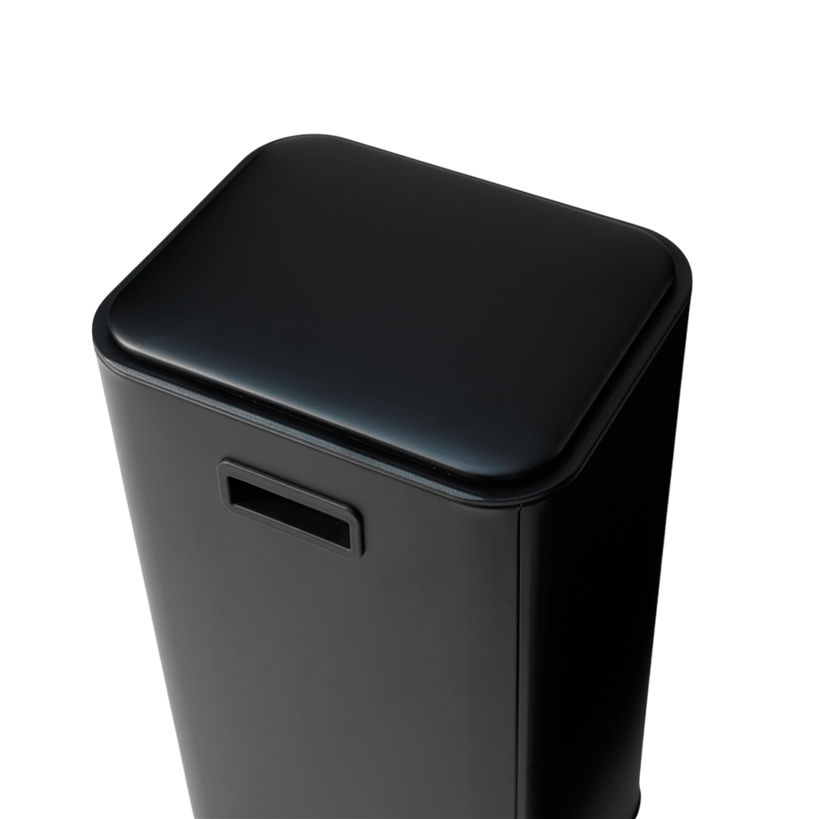 Vivarel Square Mat Siyah Pedallı Çöp Kovası 30 L