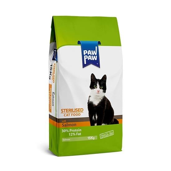 PawPaw 15 Kg Kısırlaştırılmış Yetişkin Kedi Maması Somonlu