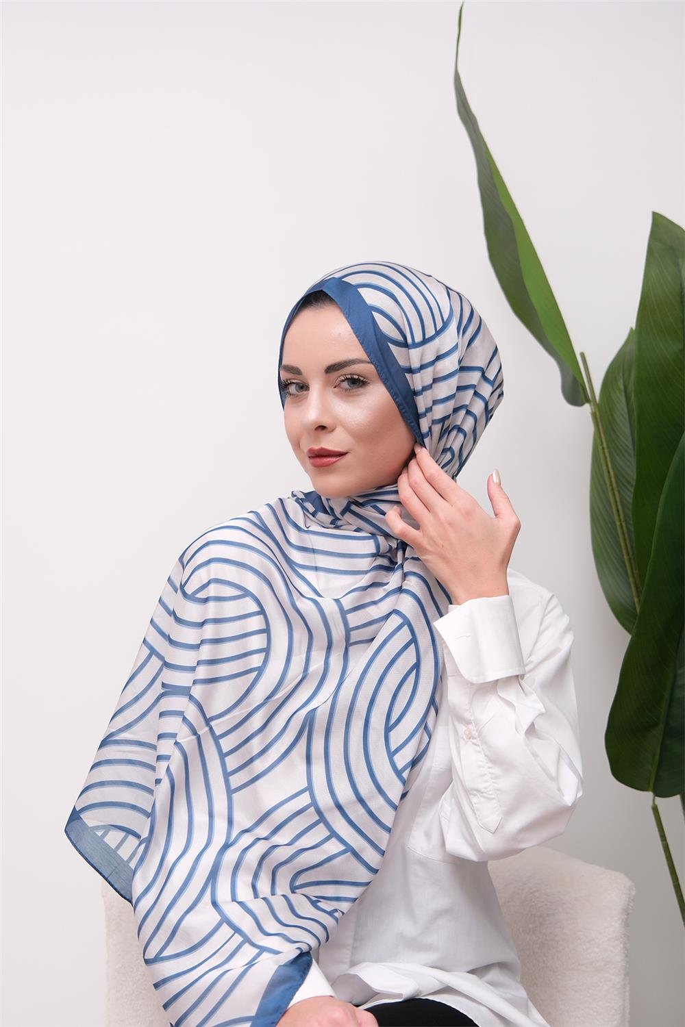 Art Deco Desenli Dijital Soft Şal