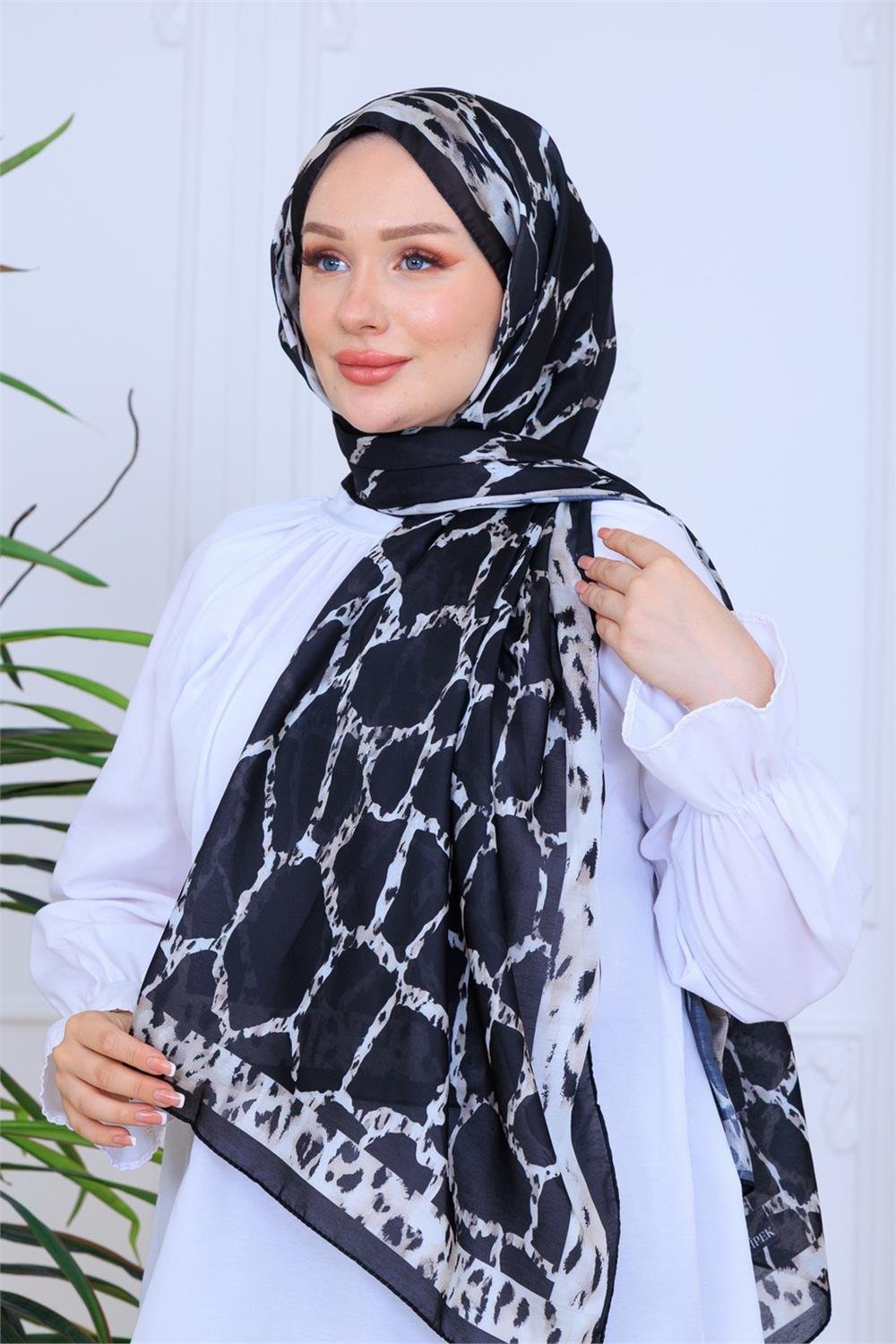Elegan Dokunuş Desenli Dijital Soft Şal
