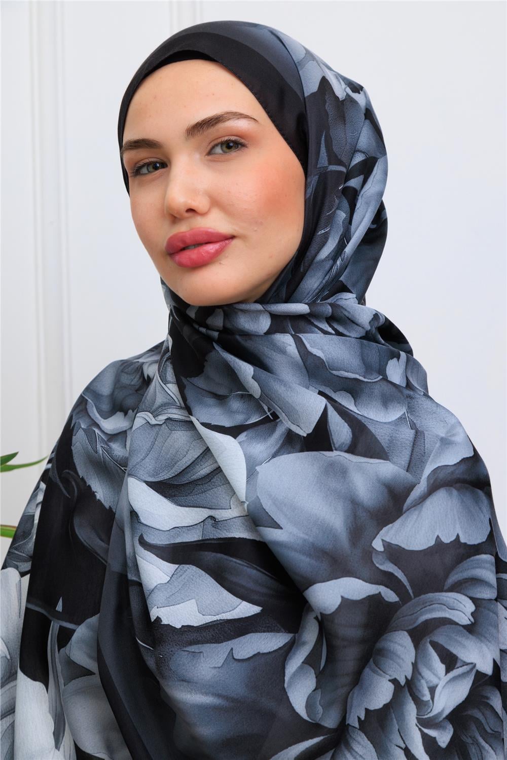 Floral Suluboya Desenli Dijital Soft Şal