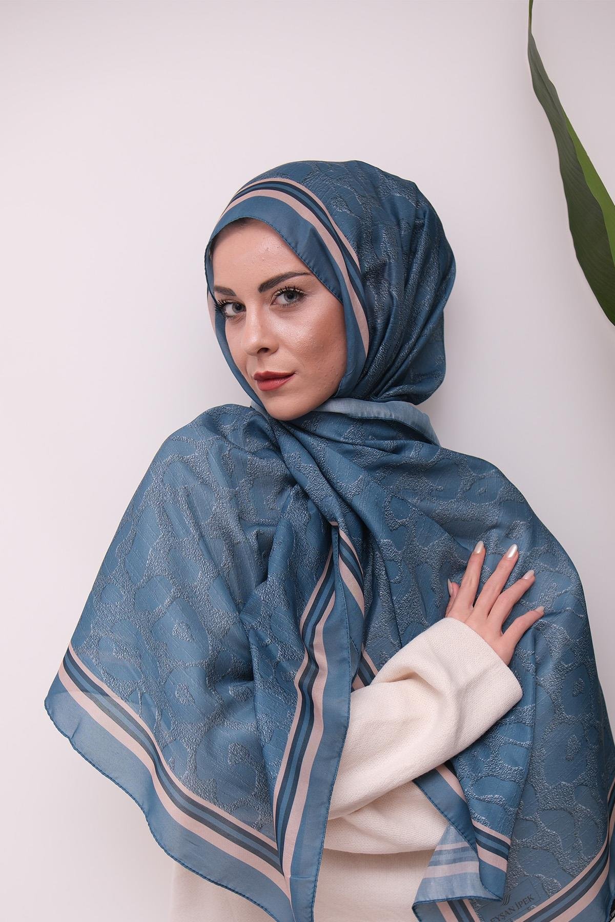 Leopar Desenli Dijital Soft Şal
