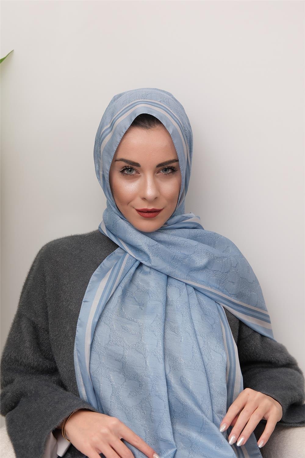 Leopar Desenli Dijital Soft Şal