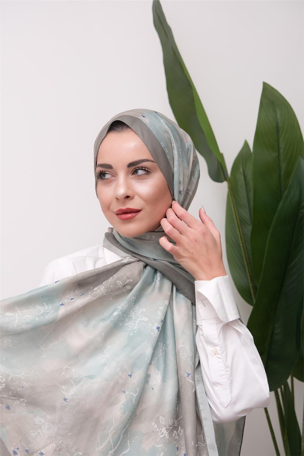 Minimal Desenli Dijital Soft Şal