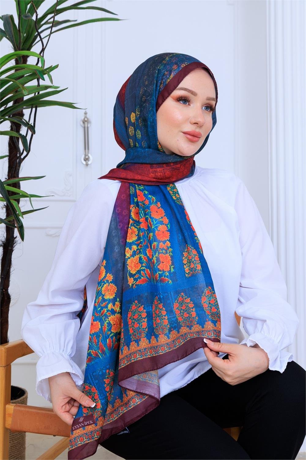 Modern Desenli Dijital Soft Şal