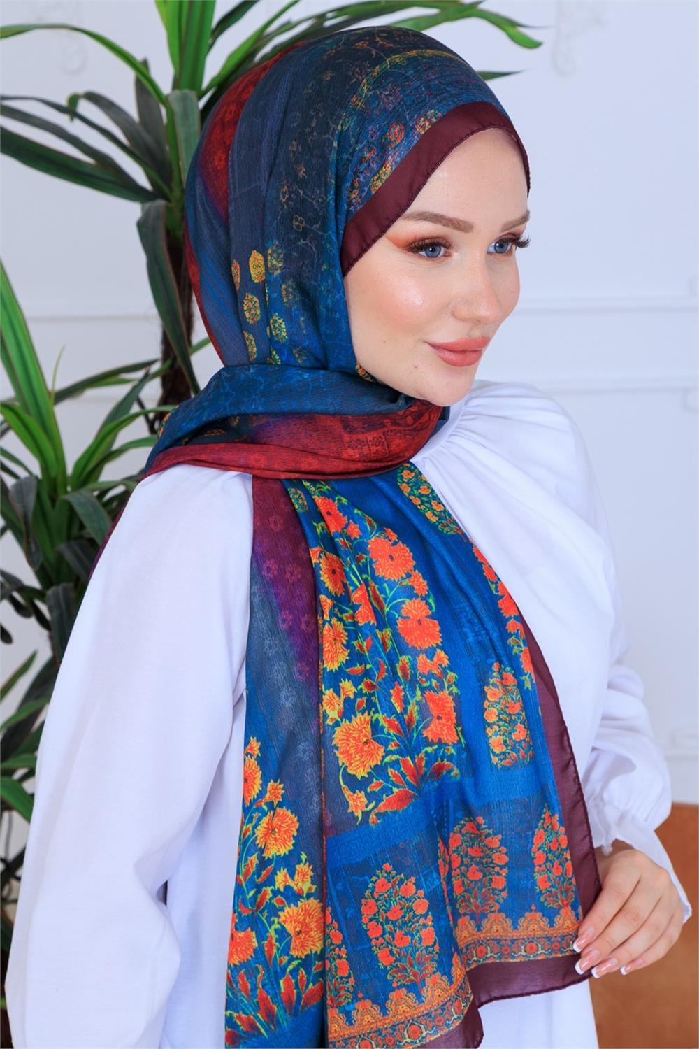 Modern Desenli Dijital Soft Şal