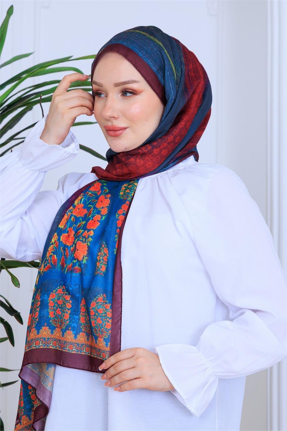 Modern Desenli Dijital Soft Şal