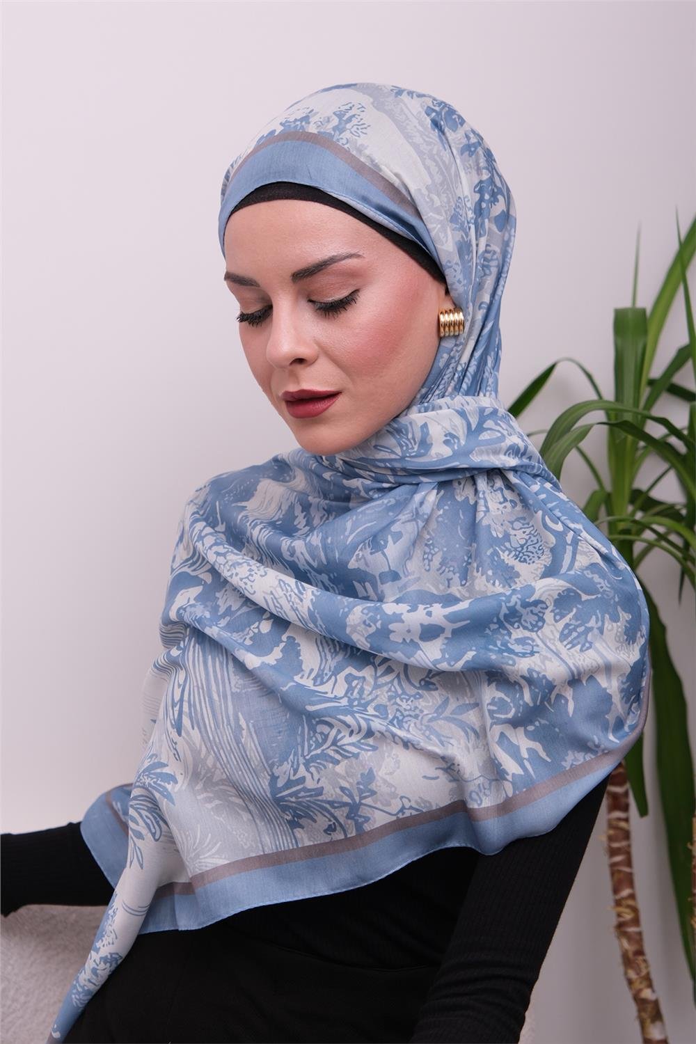 Opal Harmony Desenli Dijital Soft Şal
