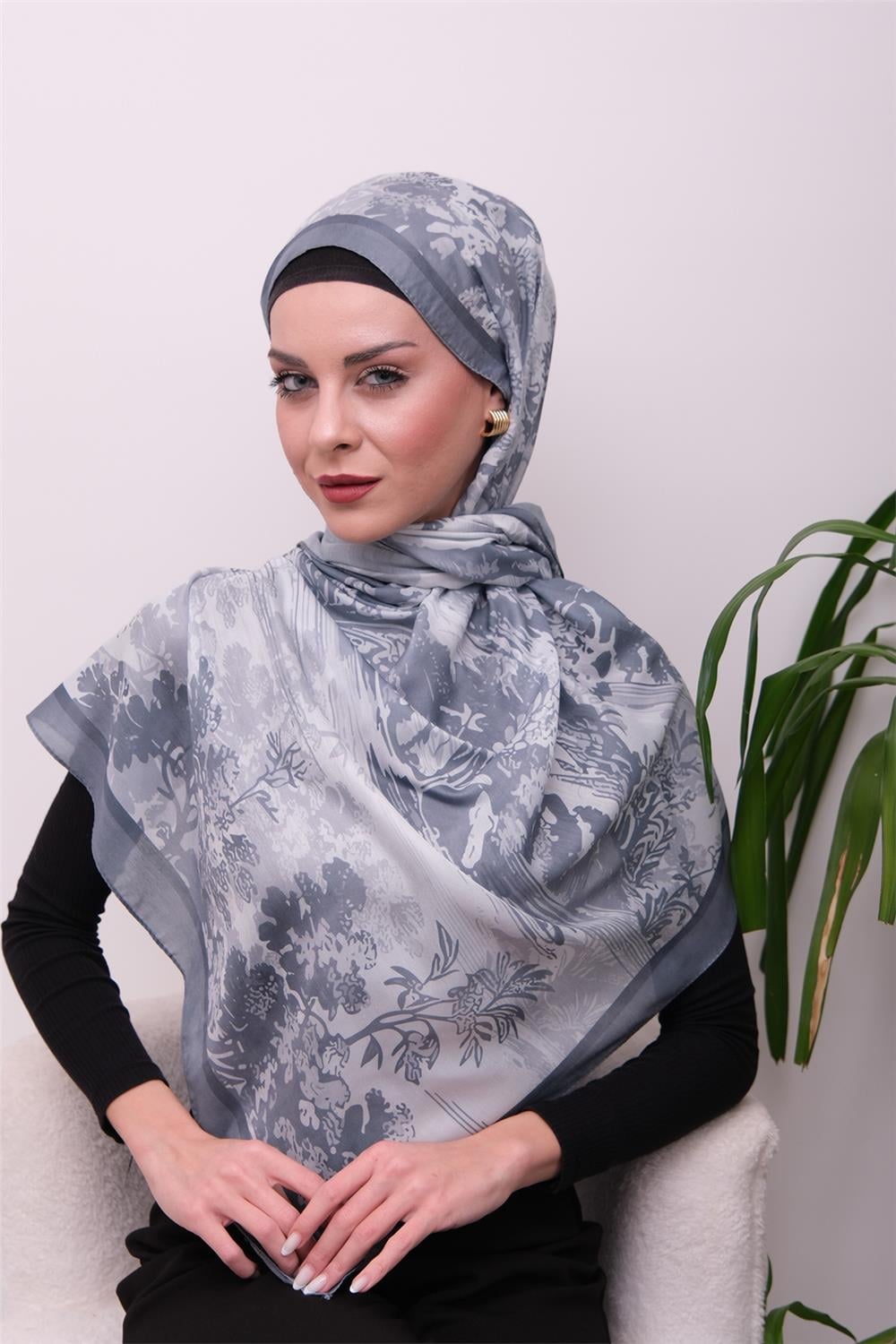 Opal Harmony Desenli Dijital Soft Şal