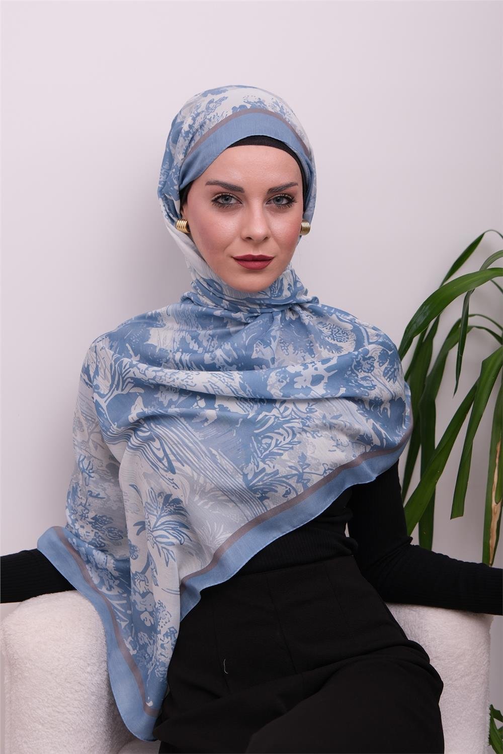 Opal Harmony Desenli Dijital Soft Şal